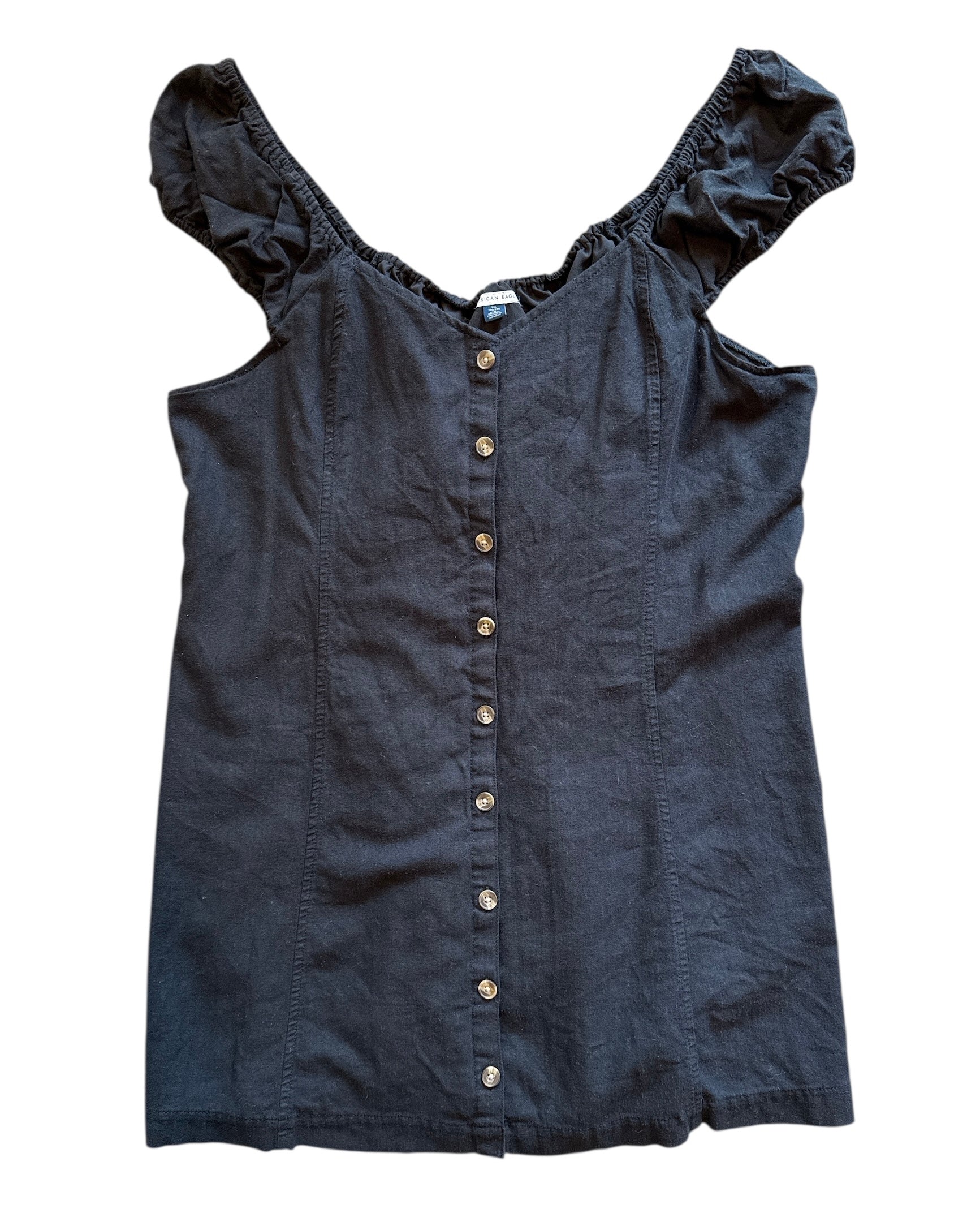 black american eagle button up dress, xxl