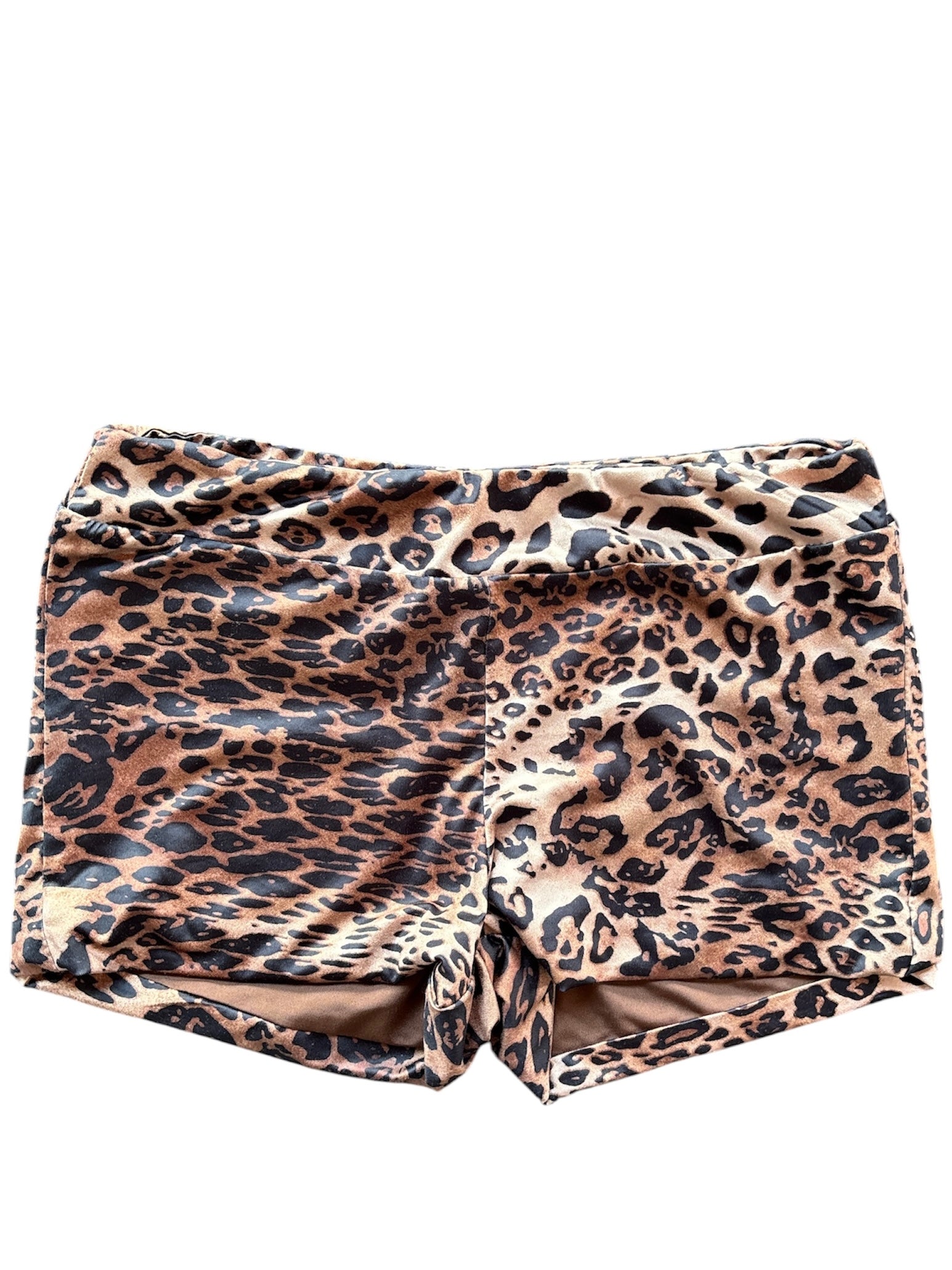 brown black princess polly cheetah slinky shorts, 4