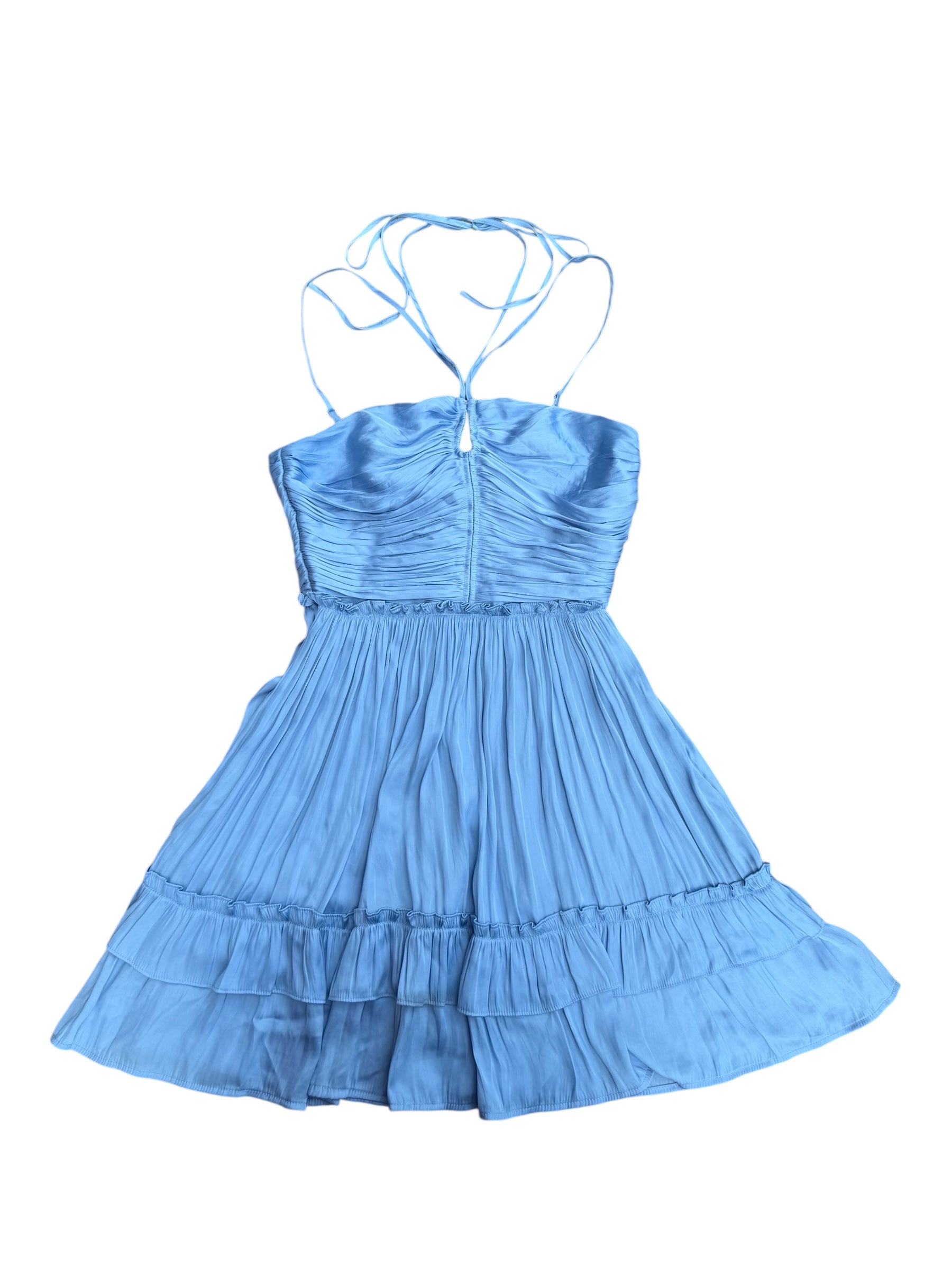 blue aqua tank flowy dress, xs