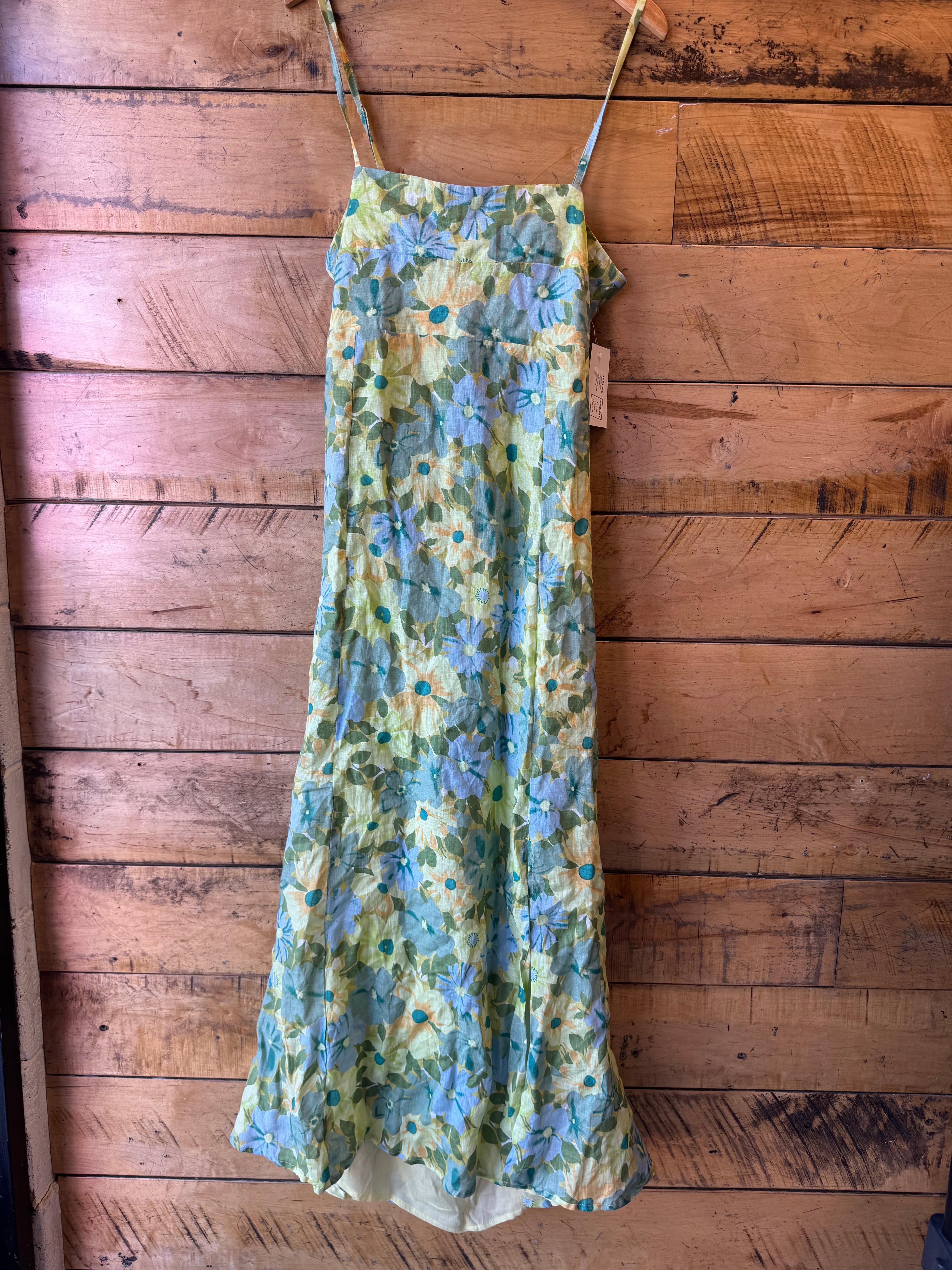 lime green and blue faithfull the brand summer floral dress, 12