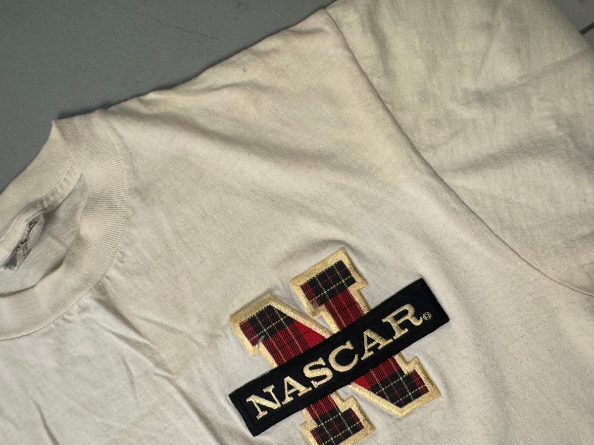 Cream Oneita NASCAR tee, M