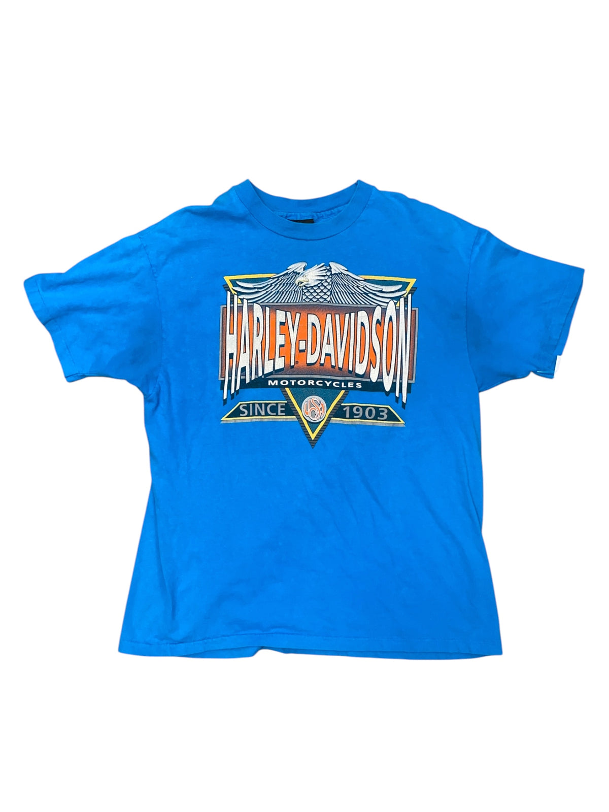 blue harley davidson branded tee, xl