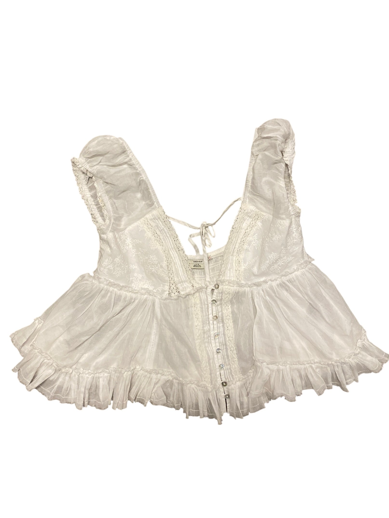 white kimchi blue baby doll crop top, L