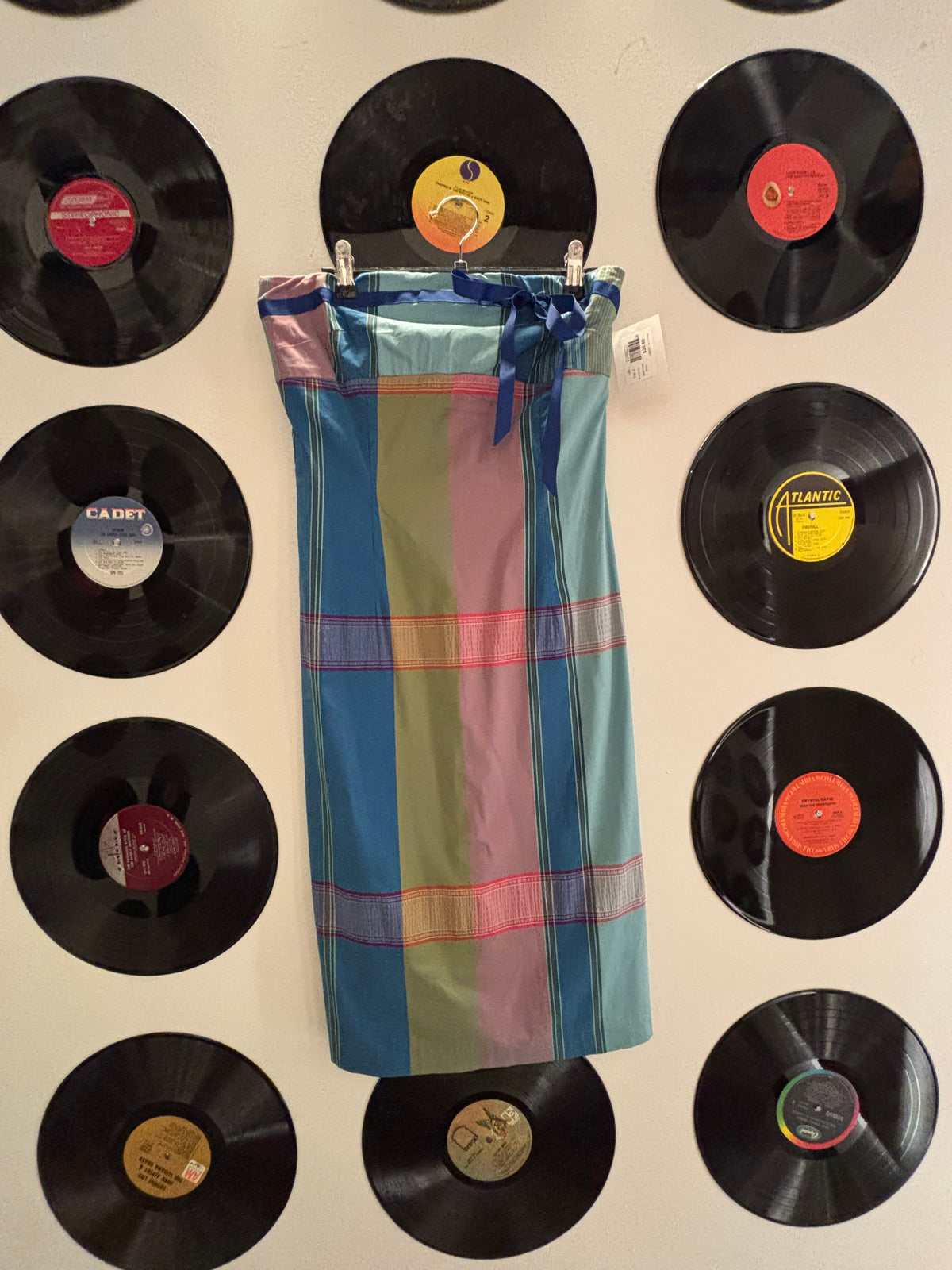 blue pink green ruth plaid tube dress, 4