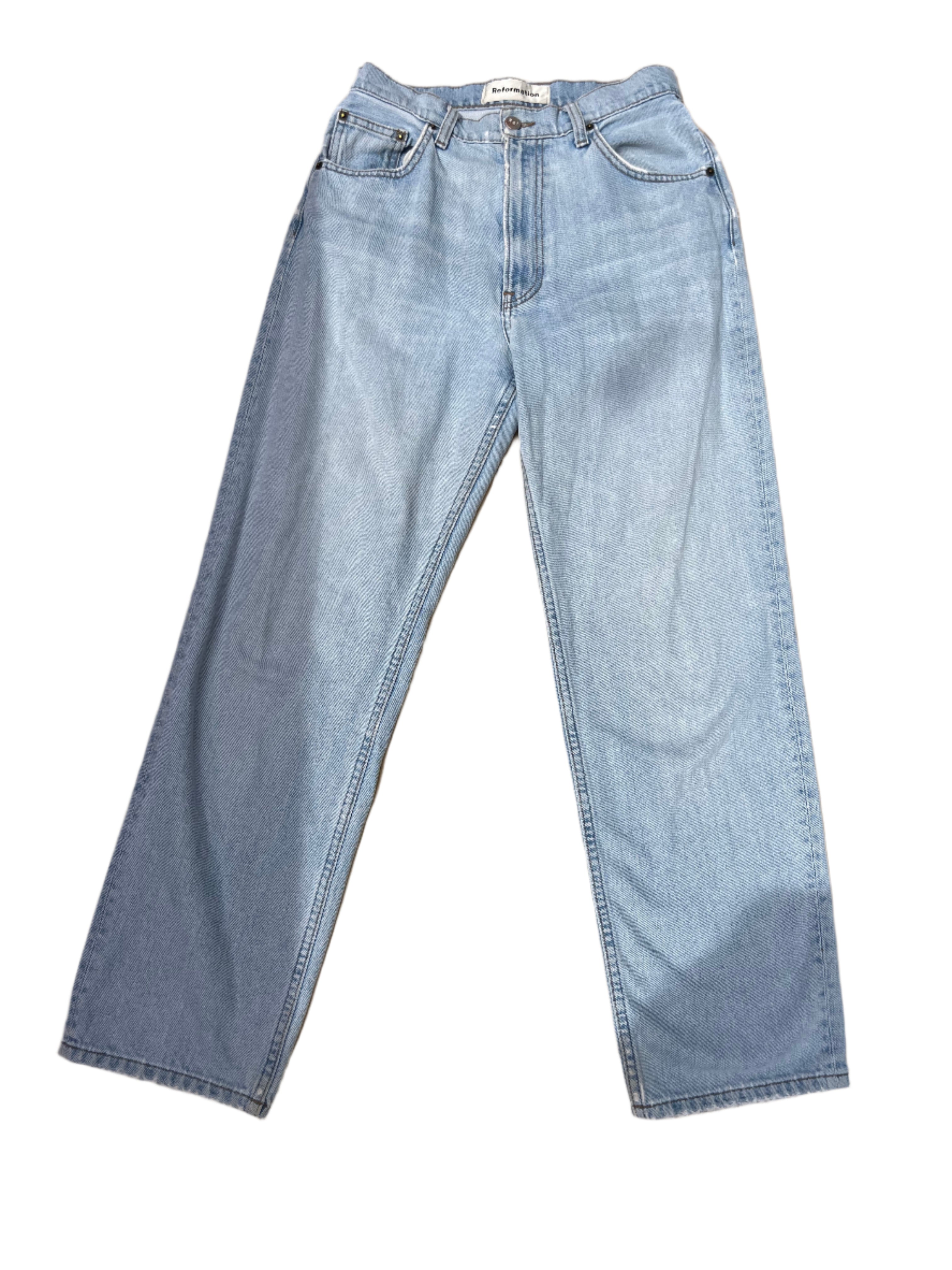 blue Reformation Mom jeans, 26