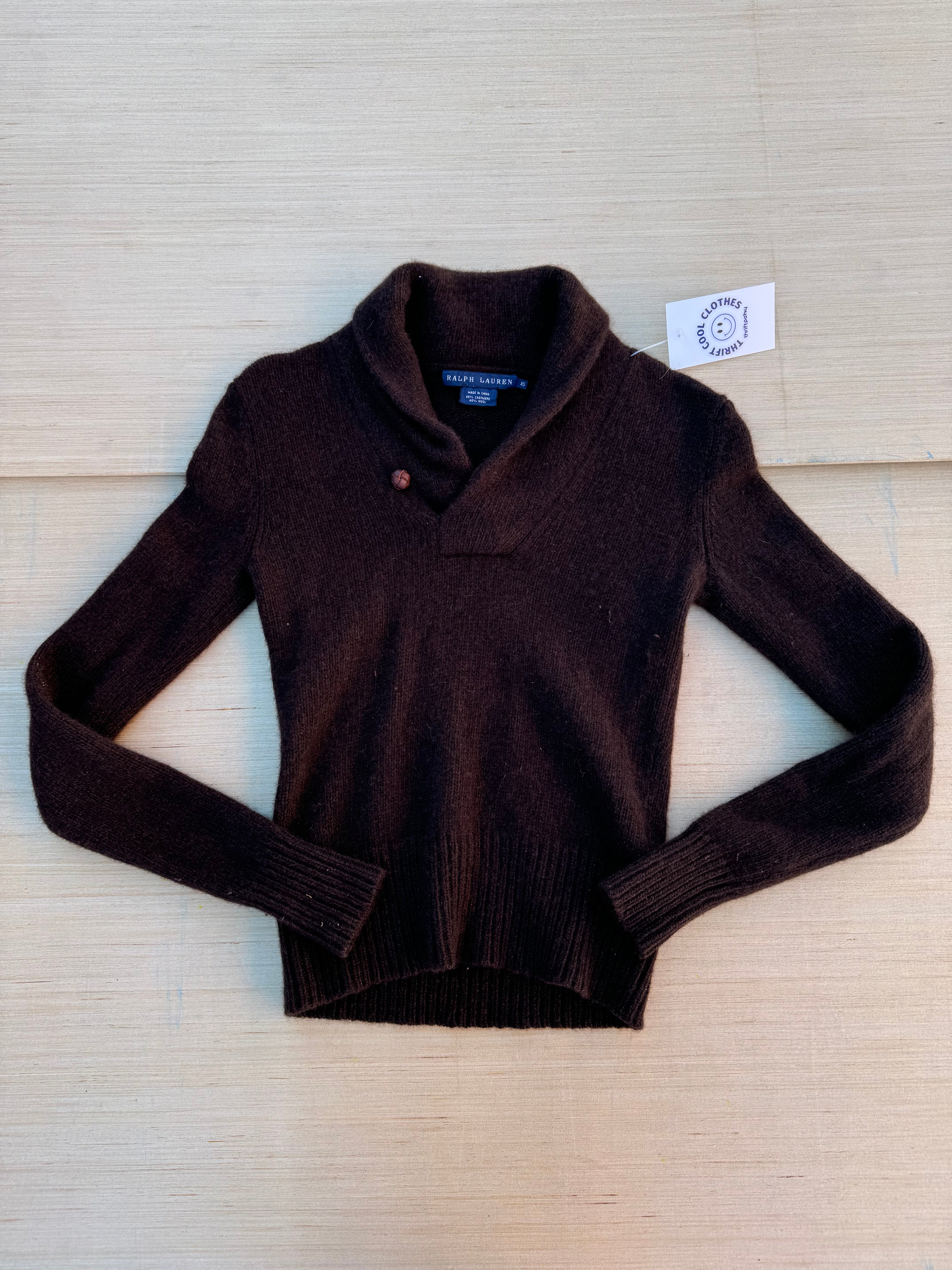 Brown Ralph lauren Cashmere wool blend sweater, Xs