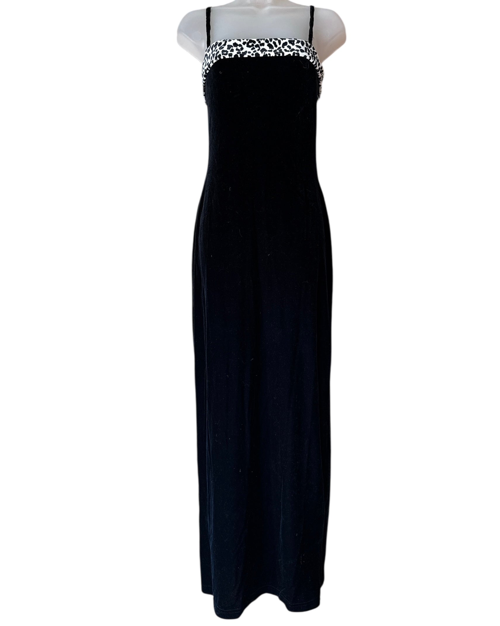 black gunne sax velour animal print collar dress, 5/6