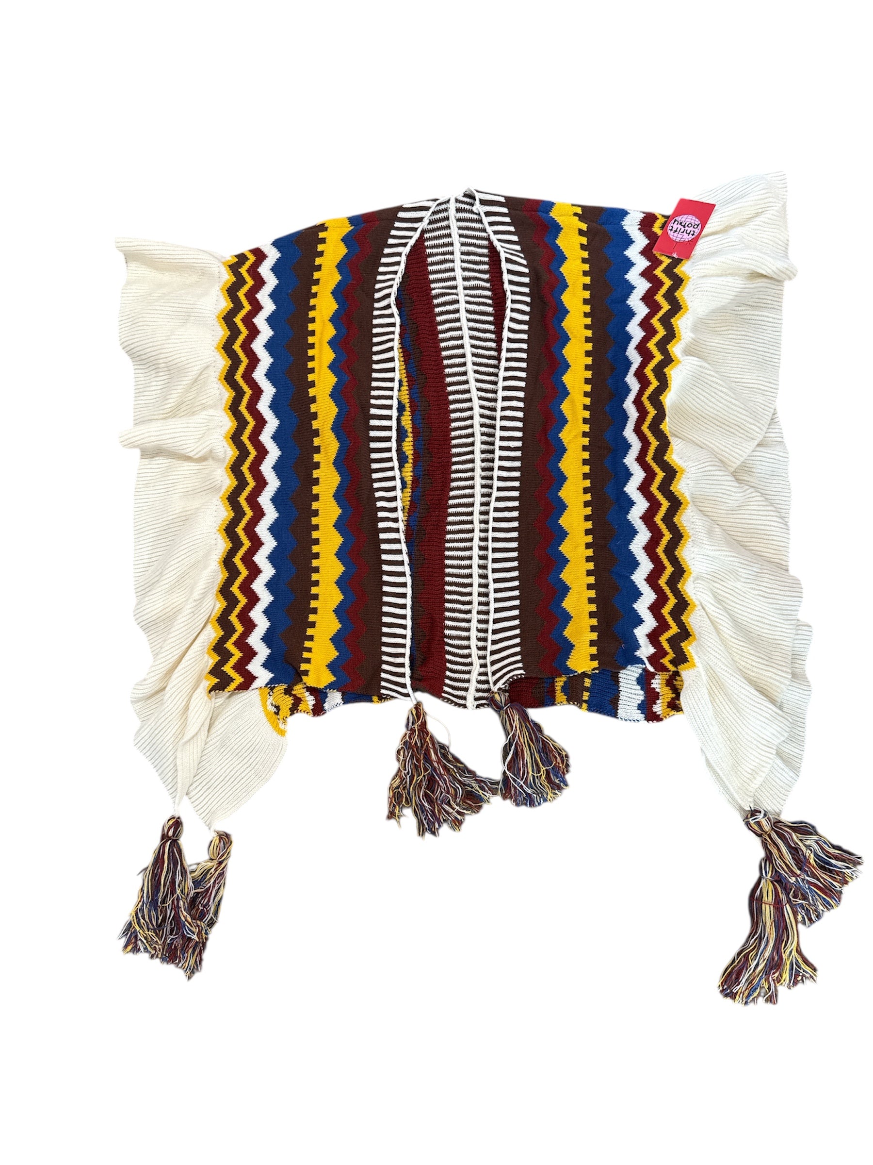 maroon blue yellow striped shein 2x cape