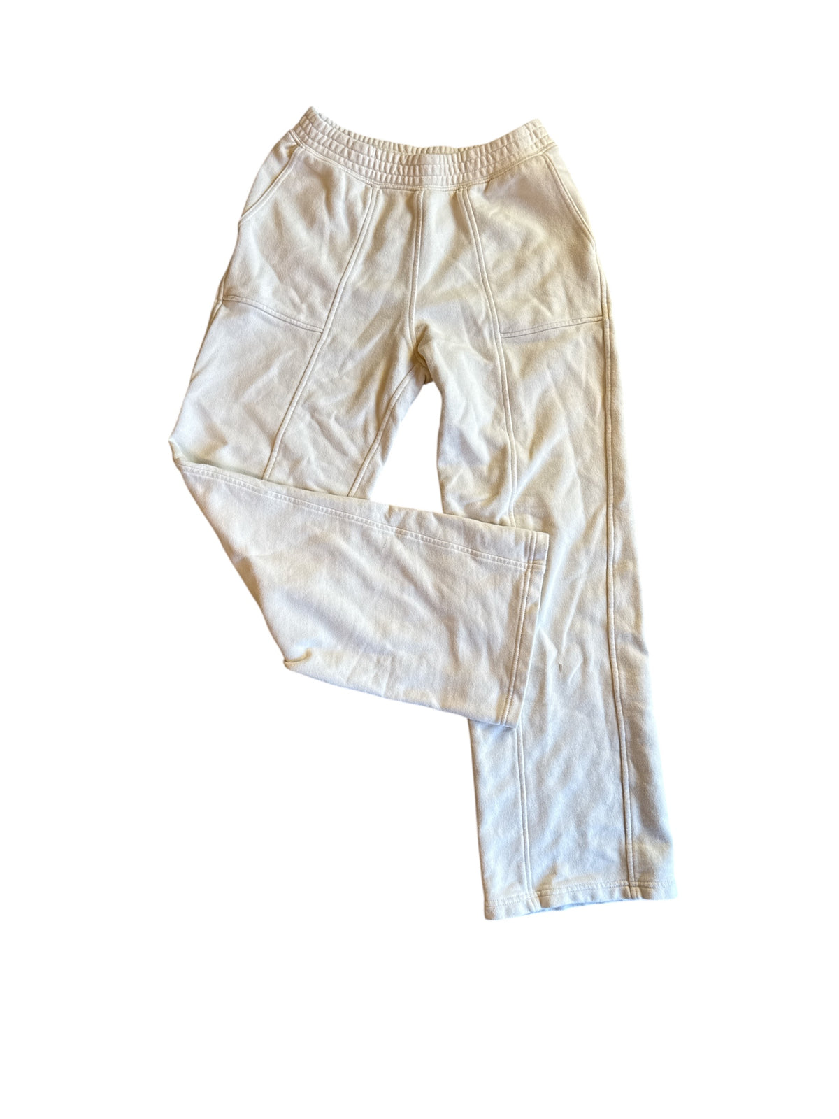cream aerie sweatpants w pleat, xs
