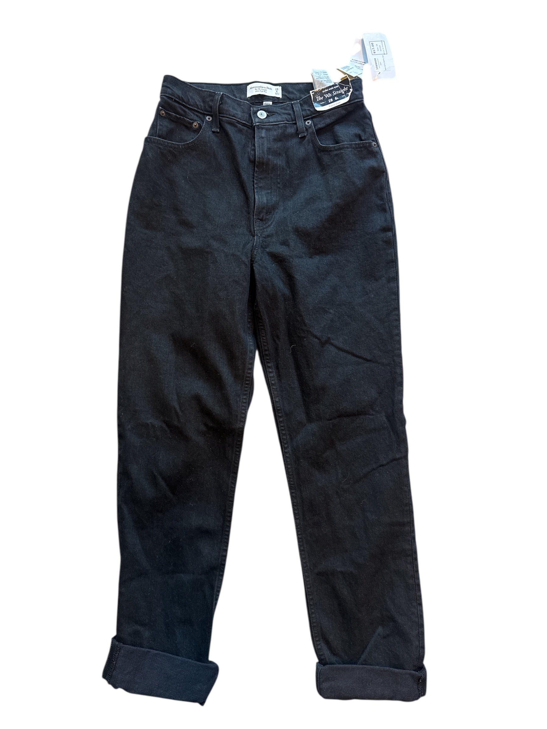 black abercrombie & fitch “the 90s straight” Womens jeans nwt, 28