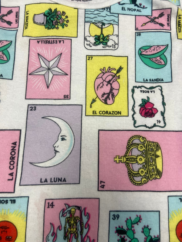 Pink blue Loteria Postcard tank top, L