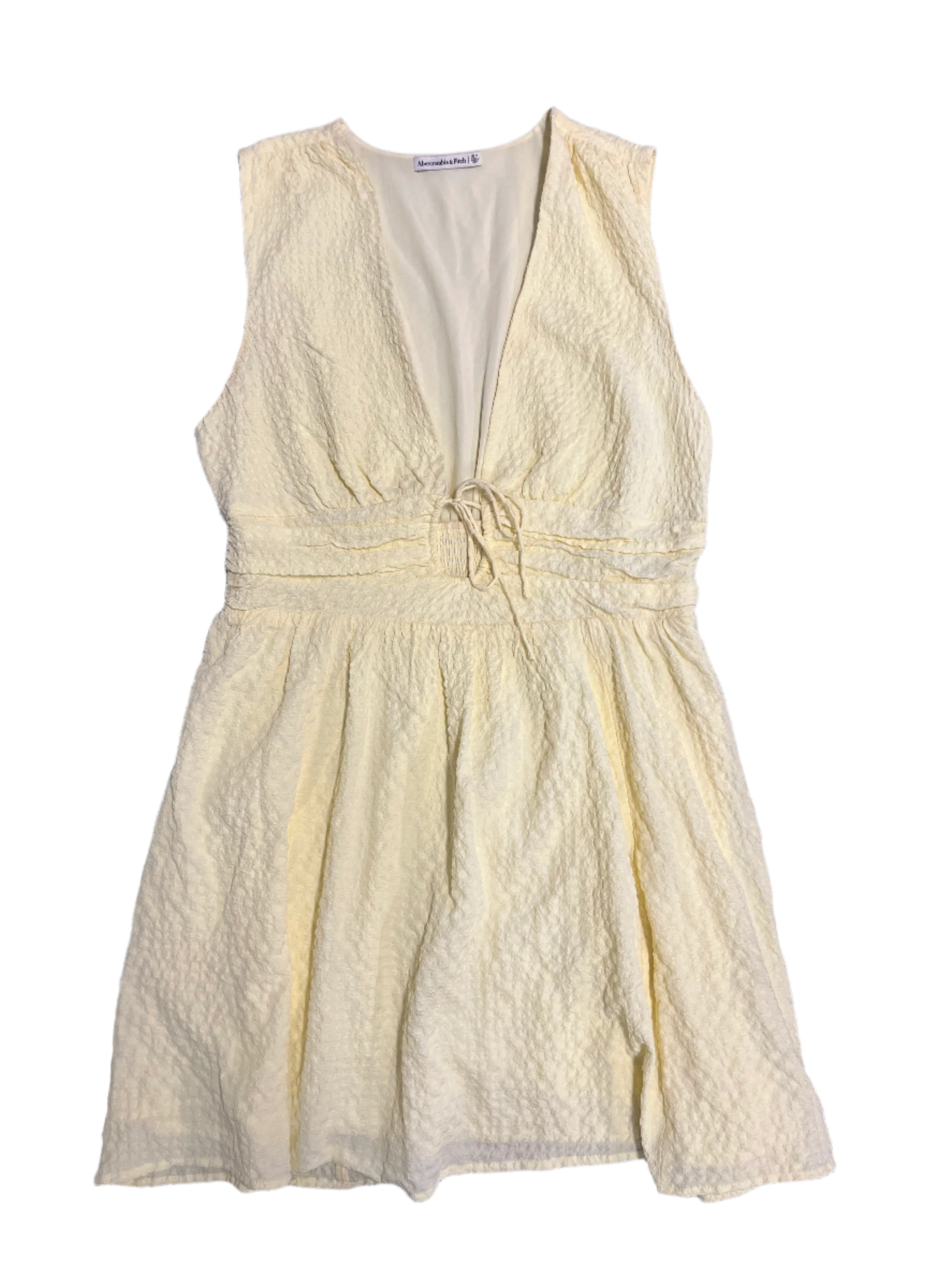 yel;low abercrombie v neck mini dress, xlt