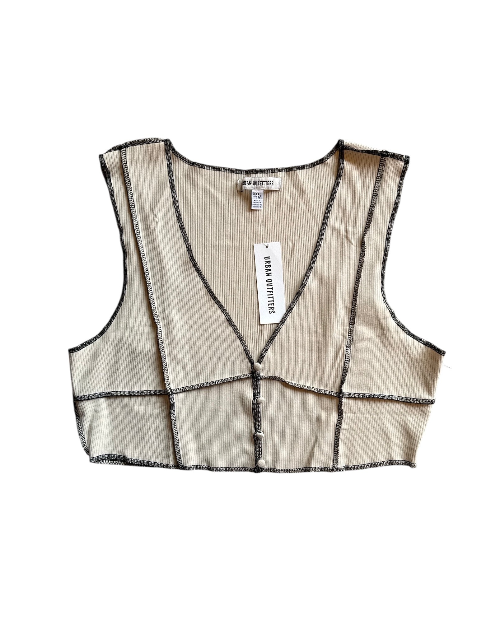 beige black urban outfitters nwt seam tank, xxxl