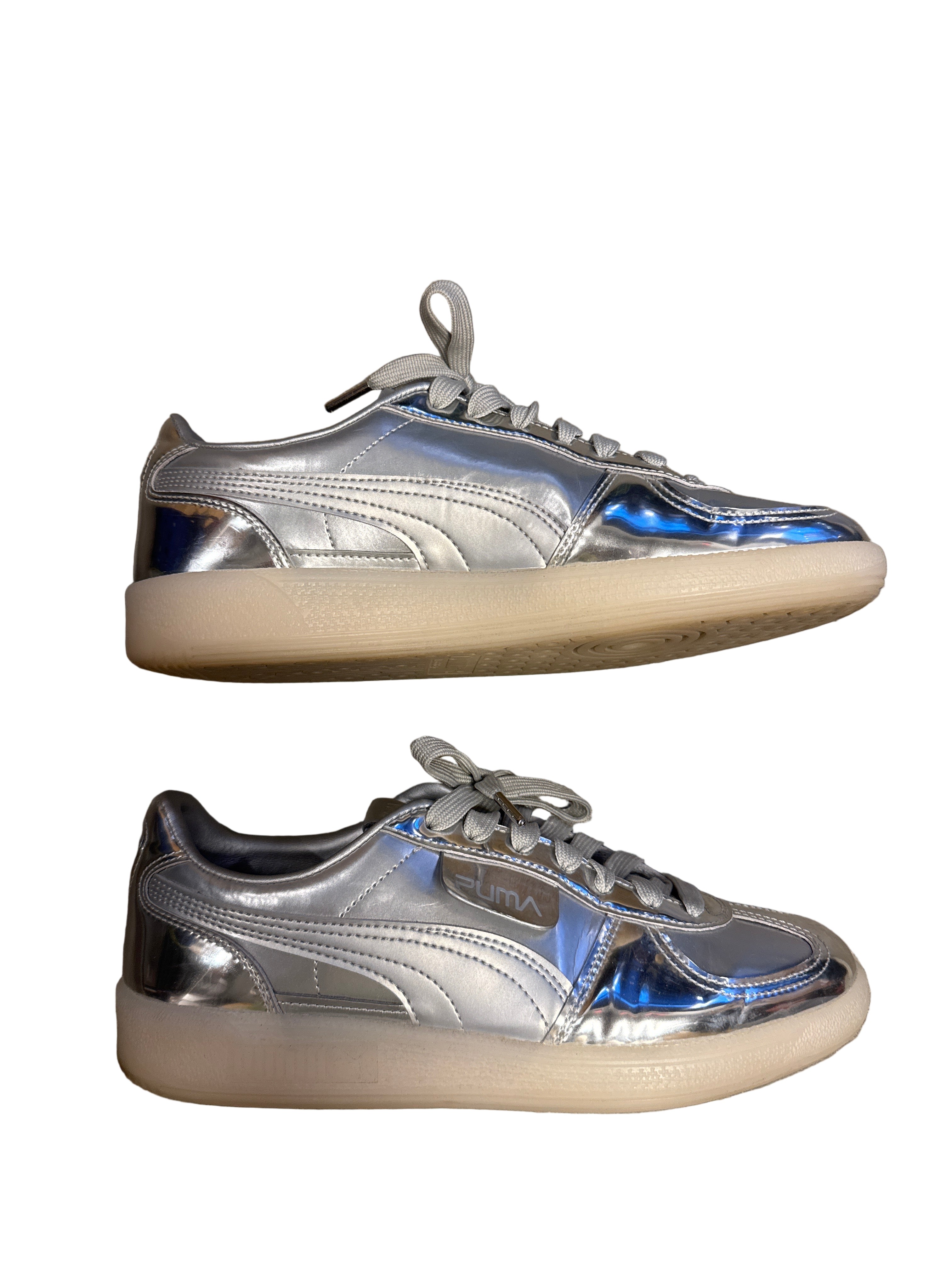 silver puma metallic sneakrs, 8 womens