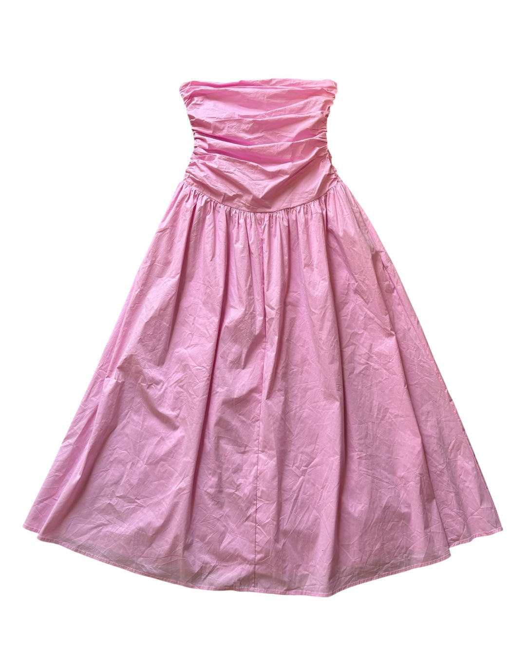pink peppermayo ruched strapless long dress, 10