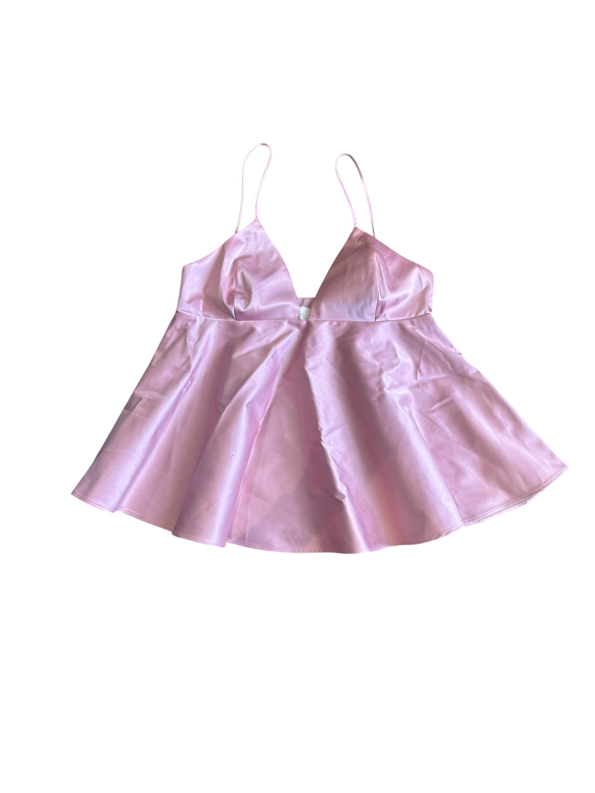pink h&m cami satin flare top, s