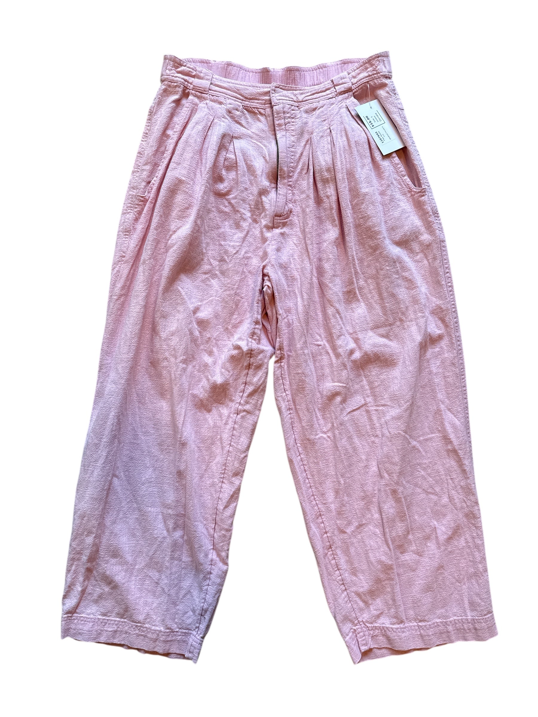 pink Free People pleated trousers, S