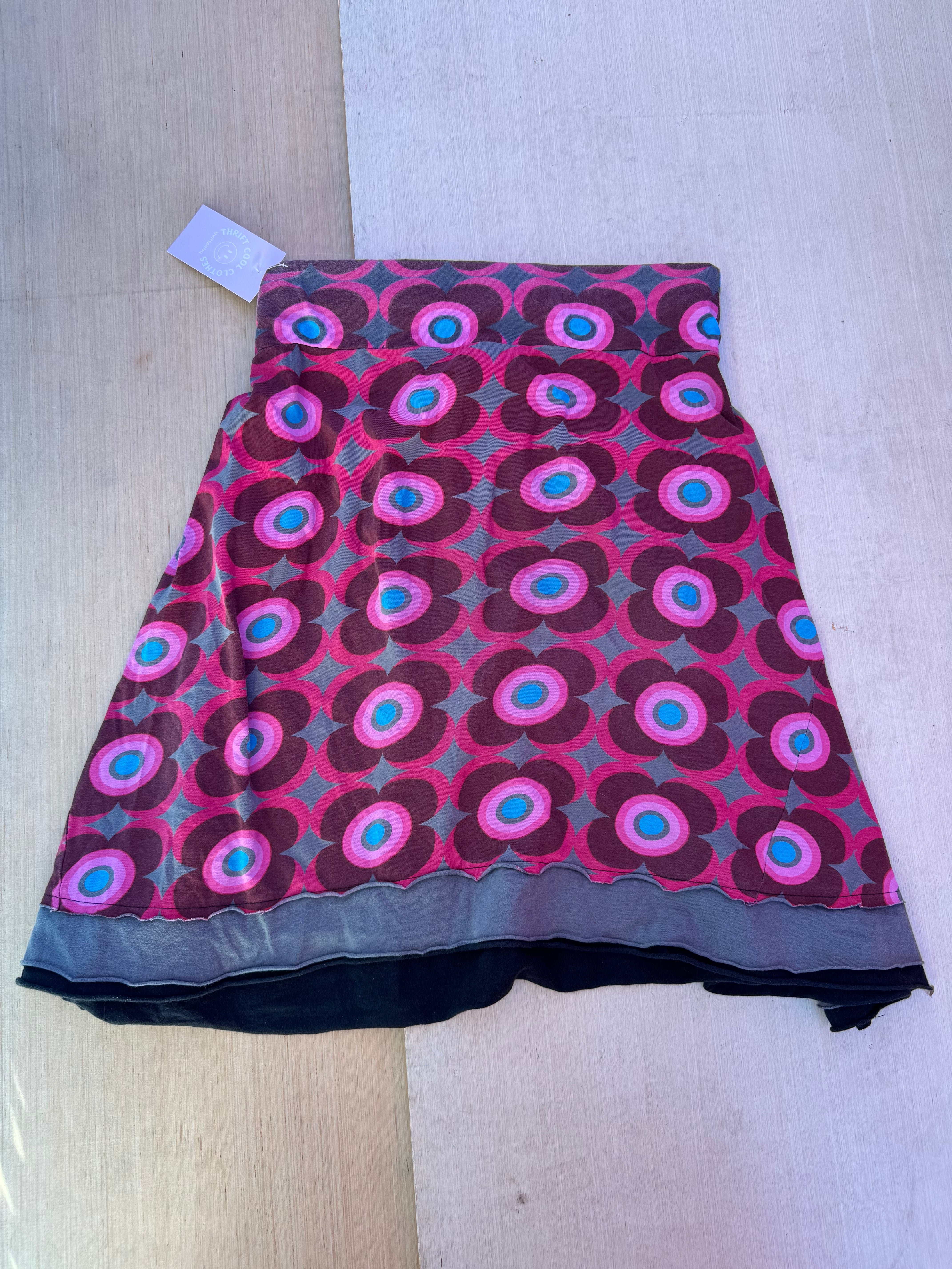black multi Desigual patchwork skirt, s