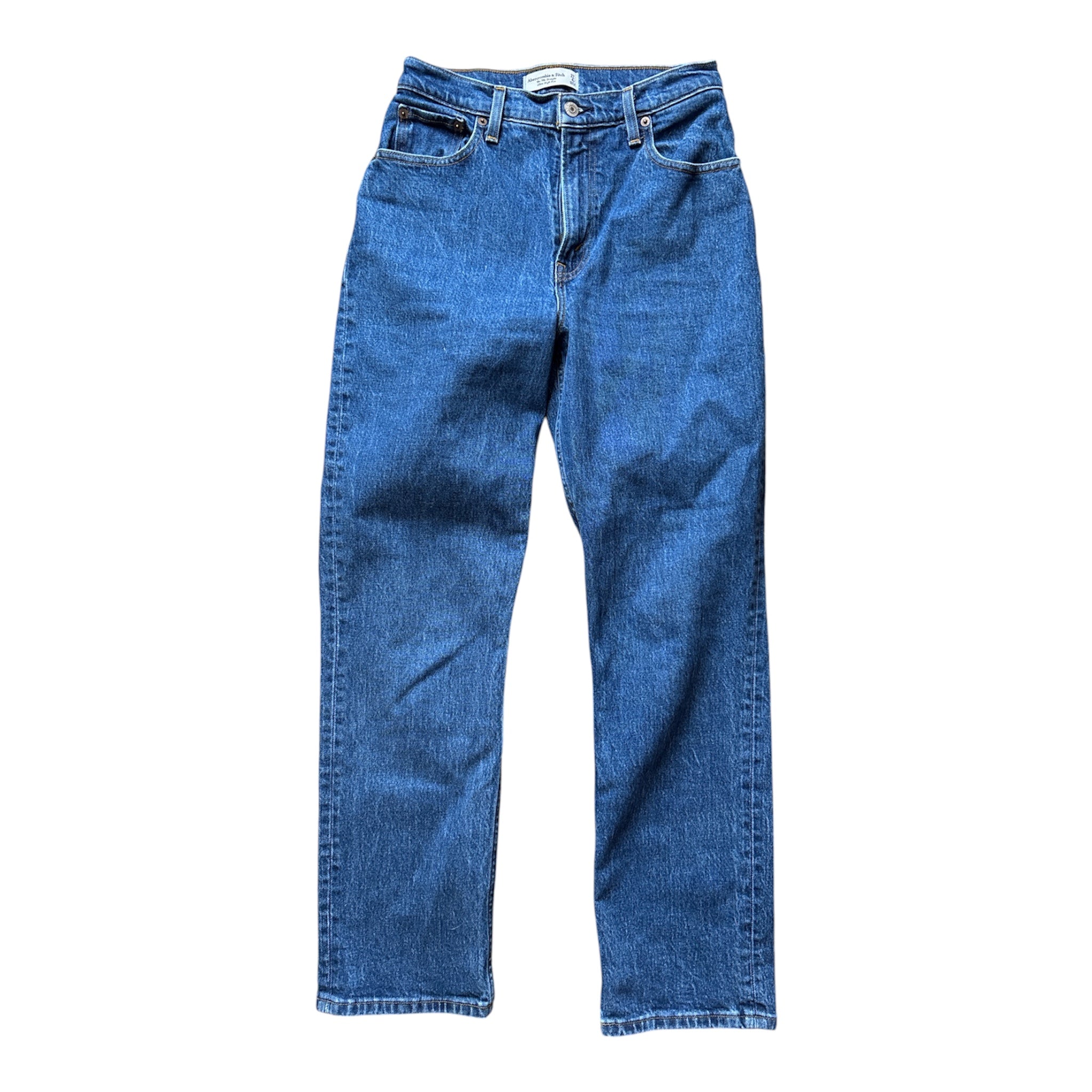 blue abercrombie Womens jeans- 90-s straight high rise, 27/4s