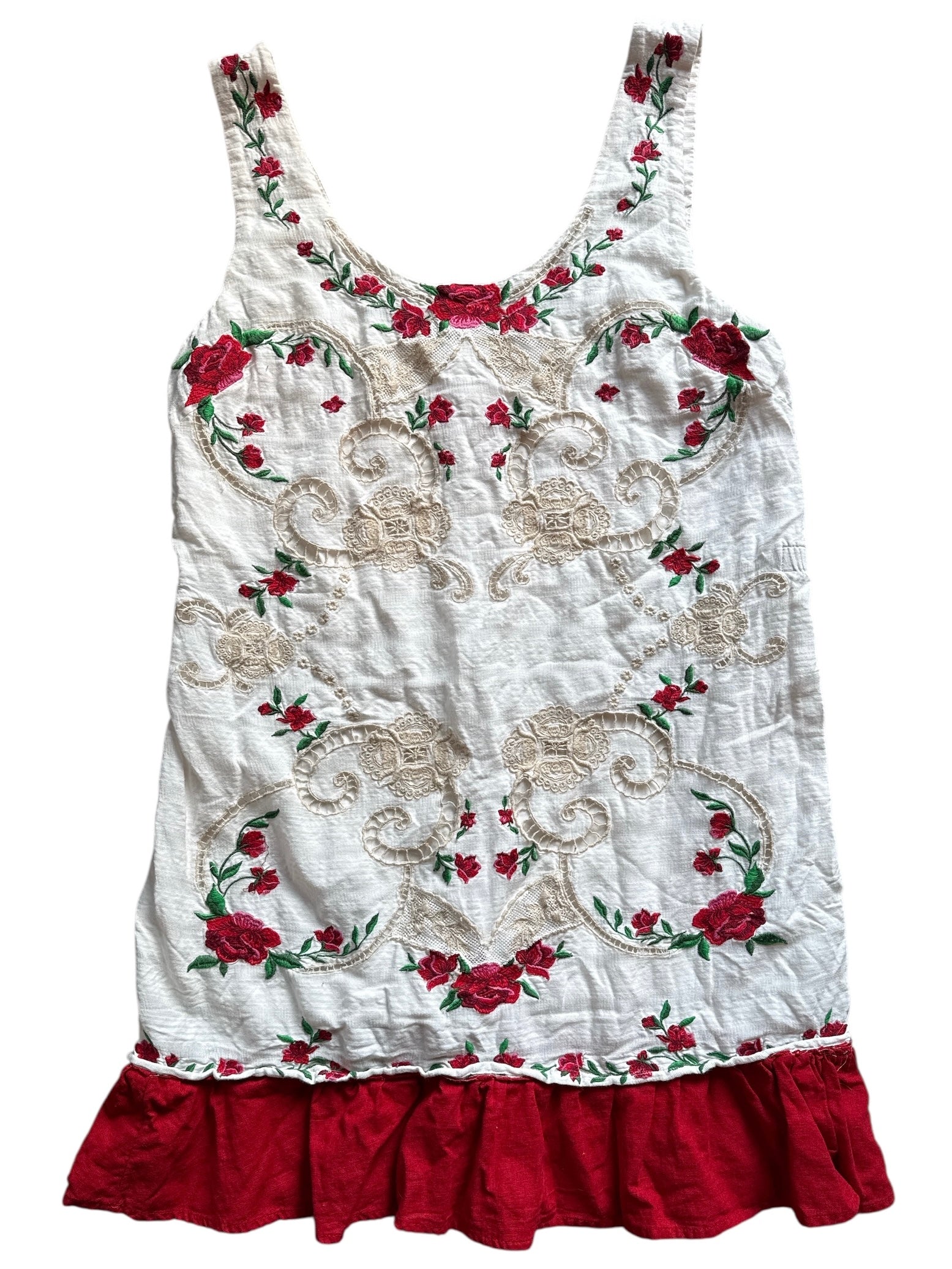 white red free people floral mini dress, L