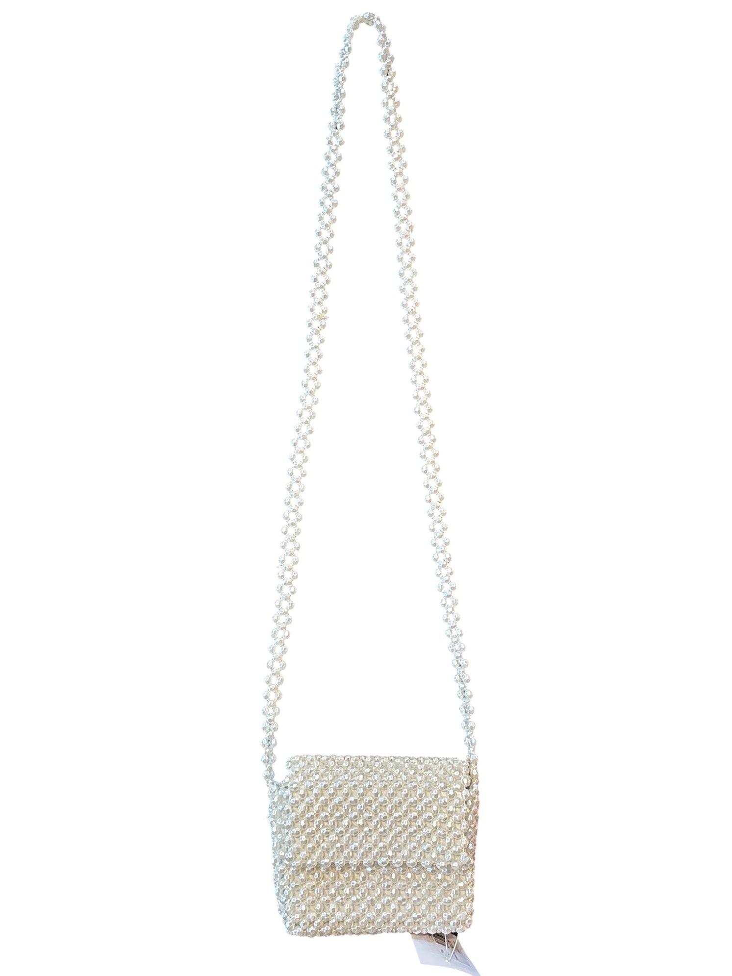 white beaded bag