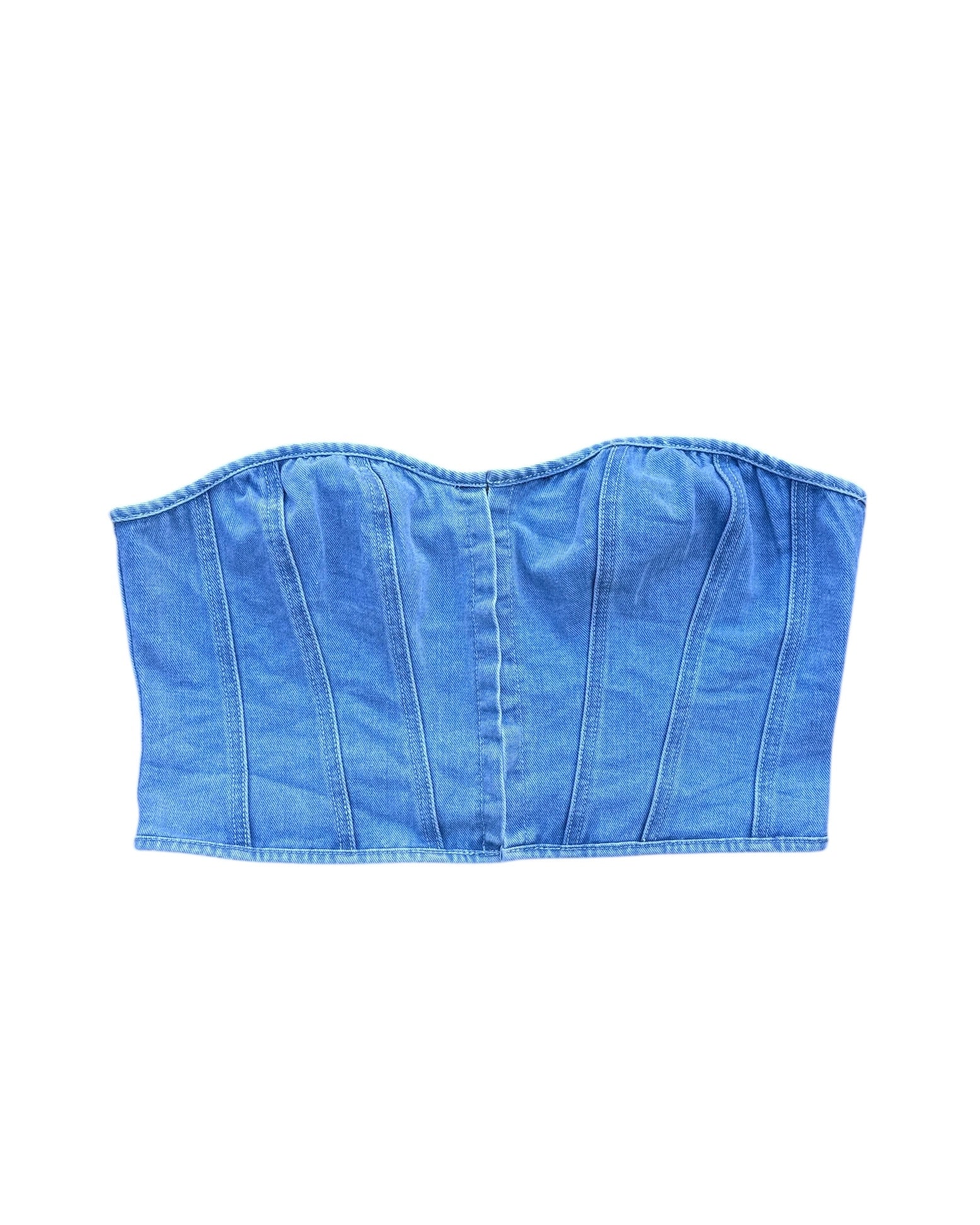 Blue prettylitlething Denim tube top, 12