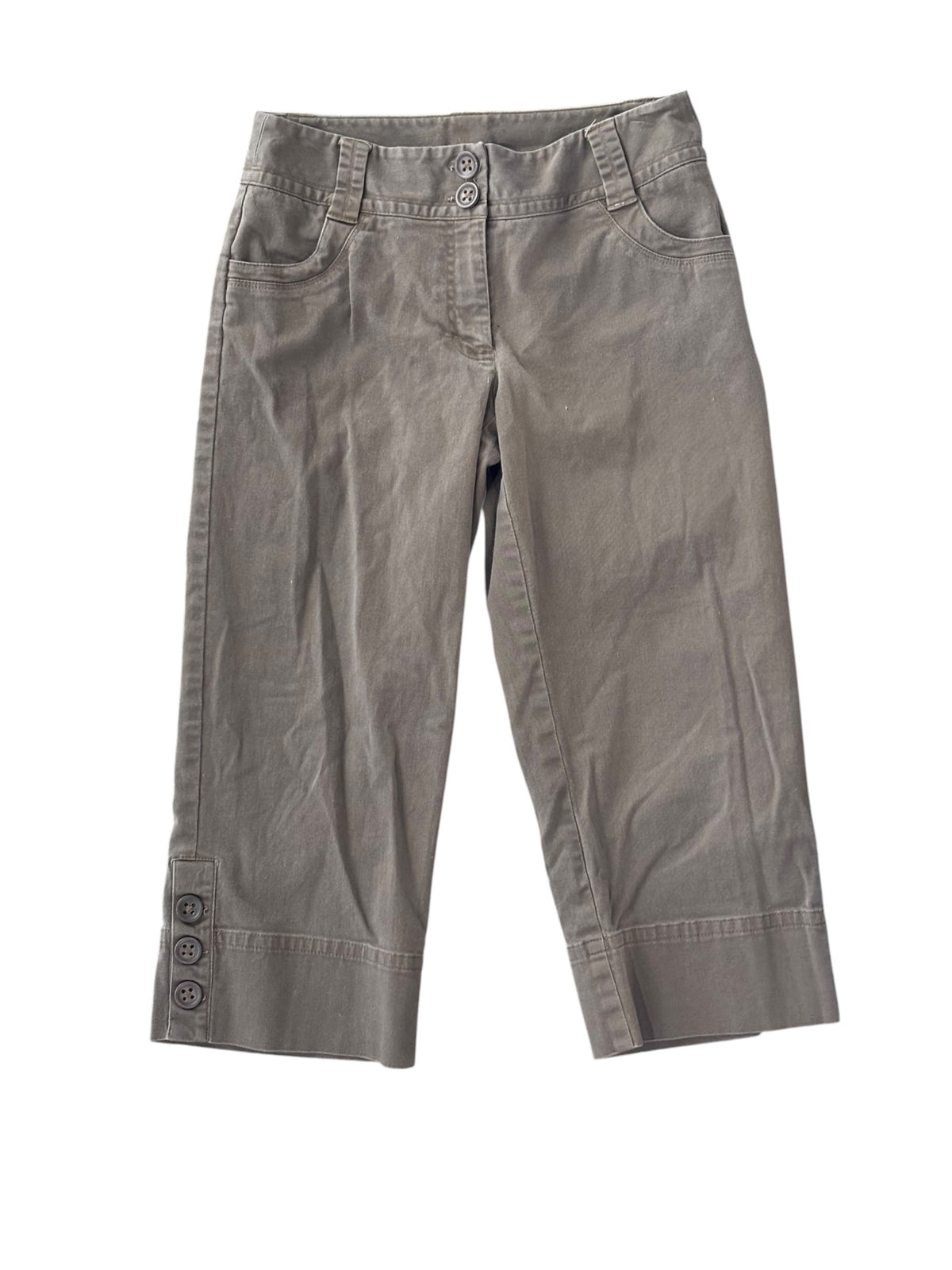 brown rafaella capris cool button, 4