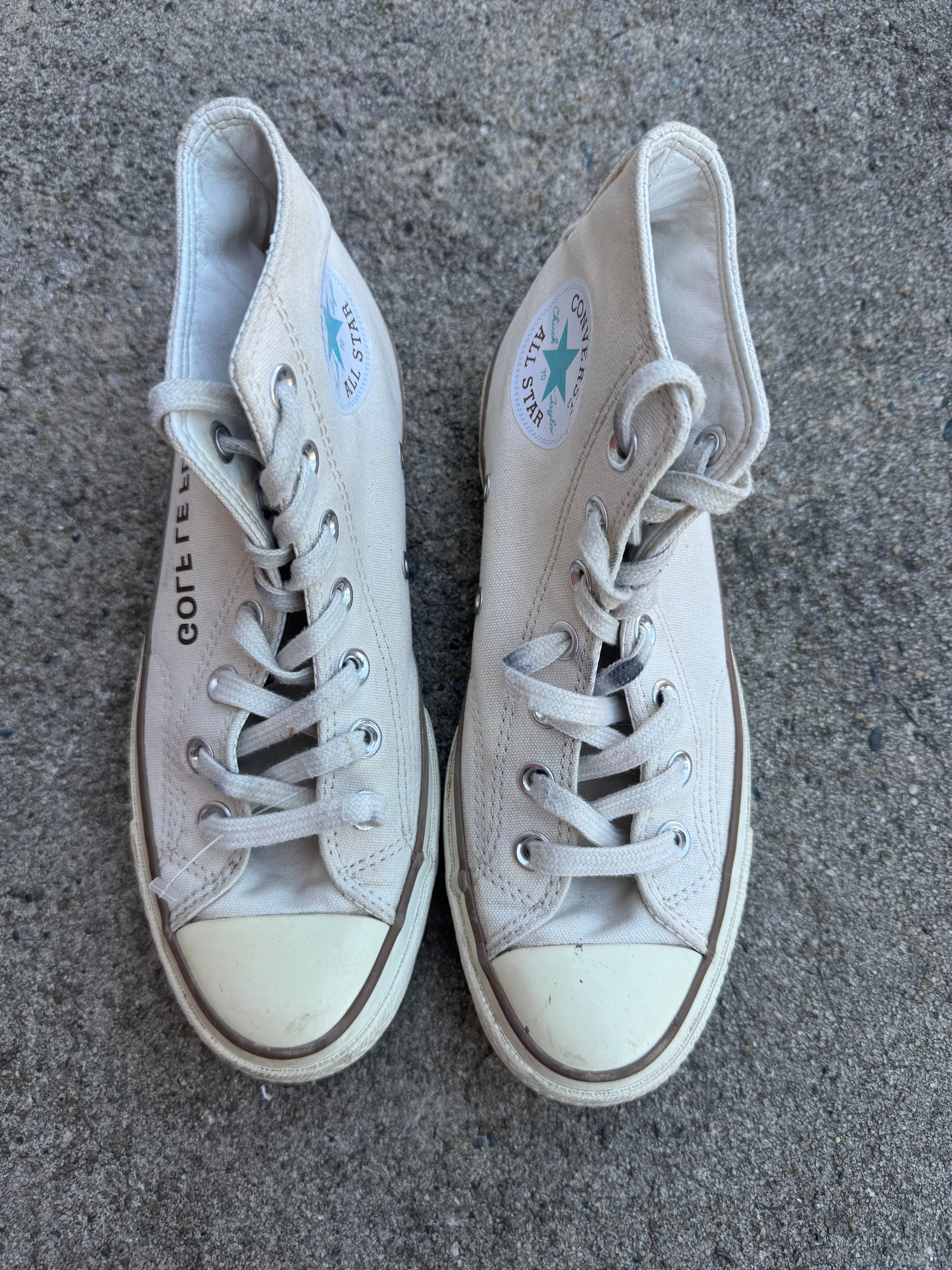 Cream Converse x golf le fleur High tops, 6.5 womens