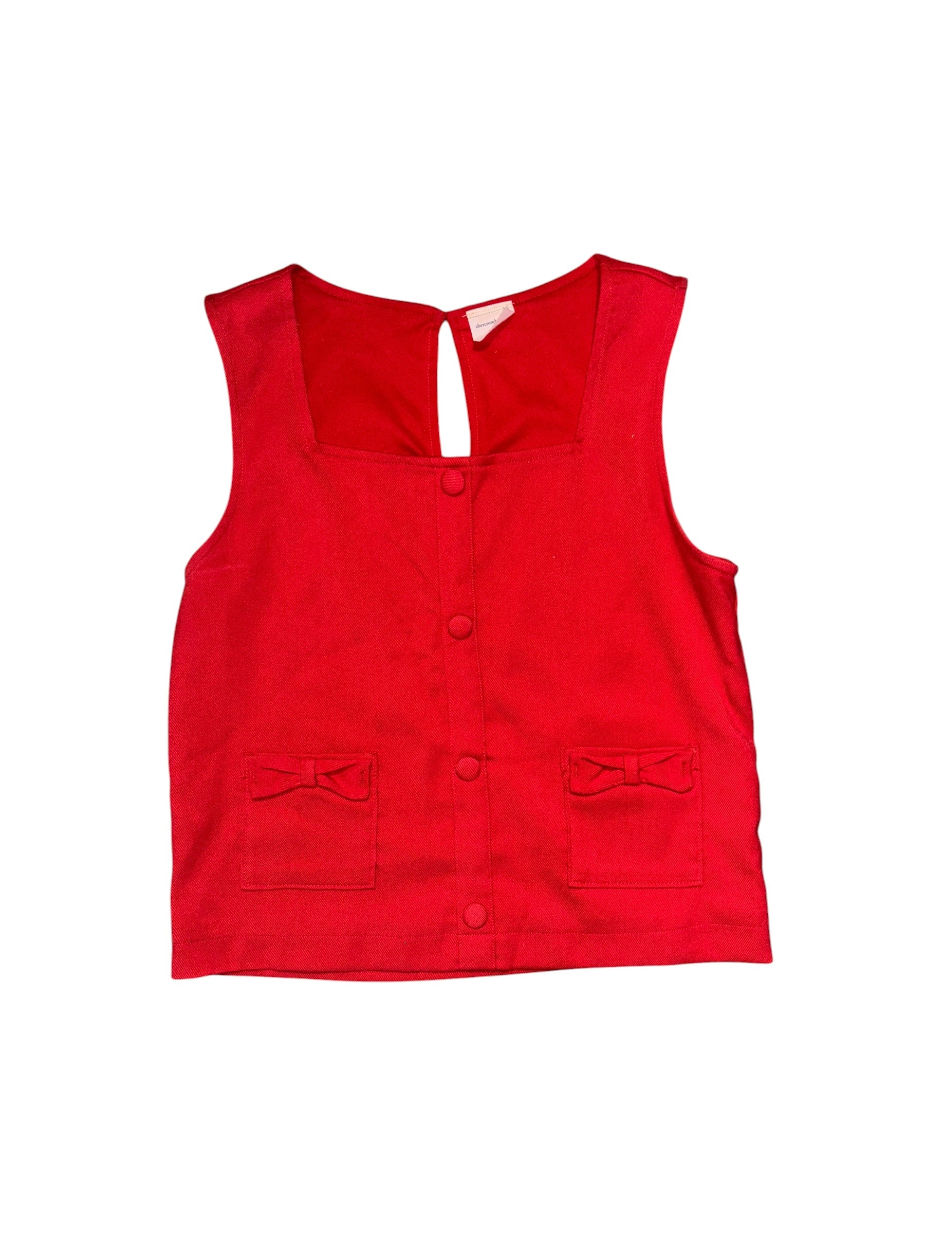 red abercrombie kids vest with bow, 15/16