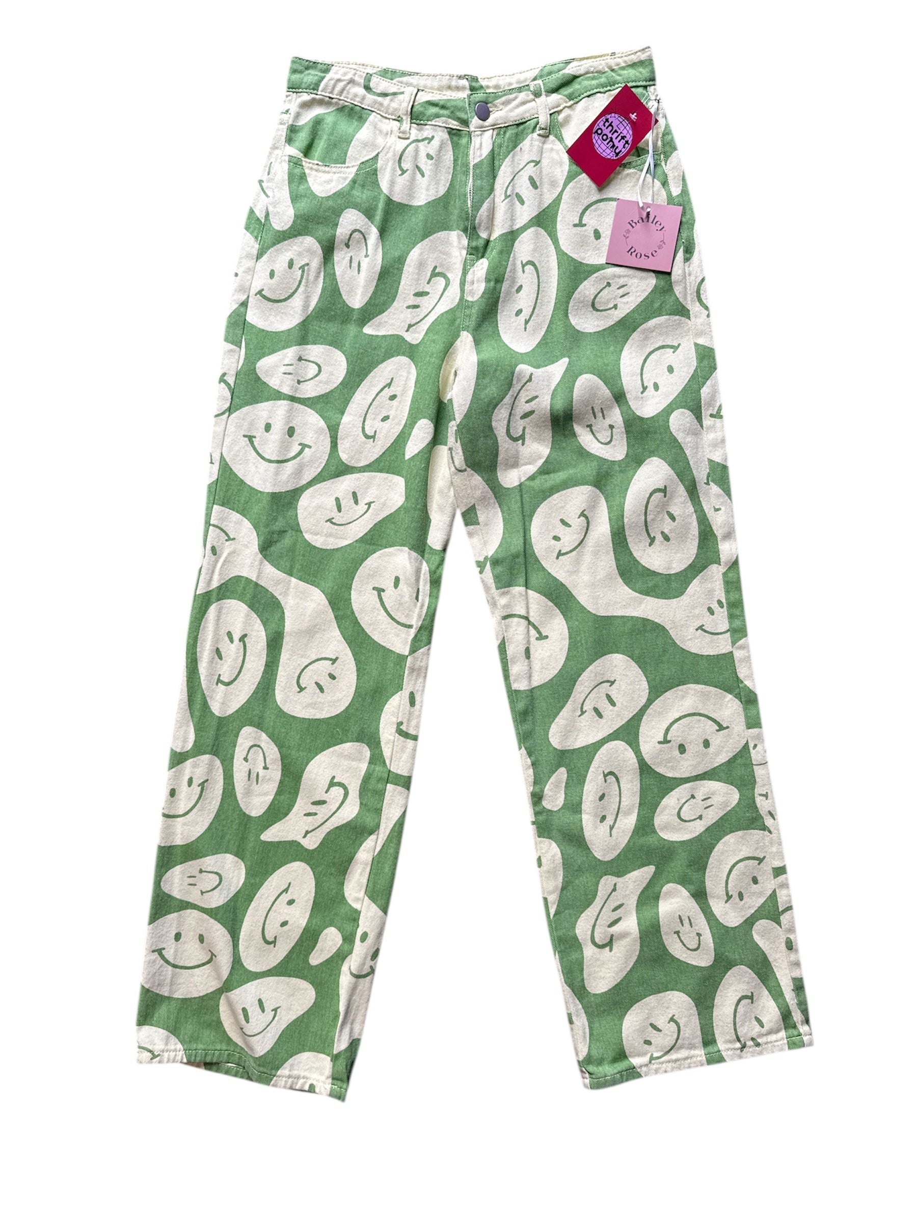 green yellow bailey rose nwt smiley pants, L