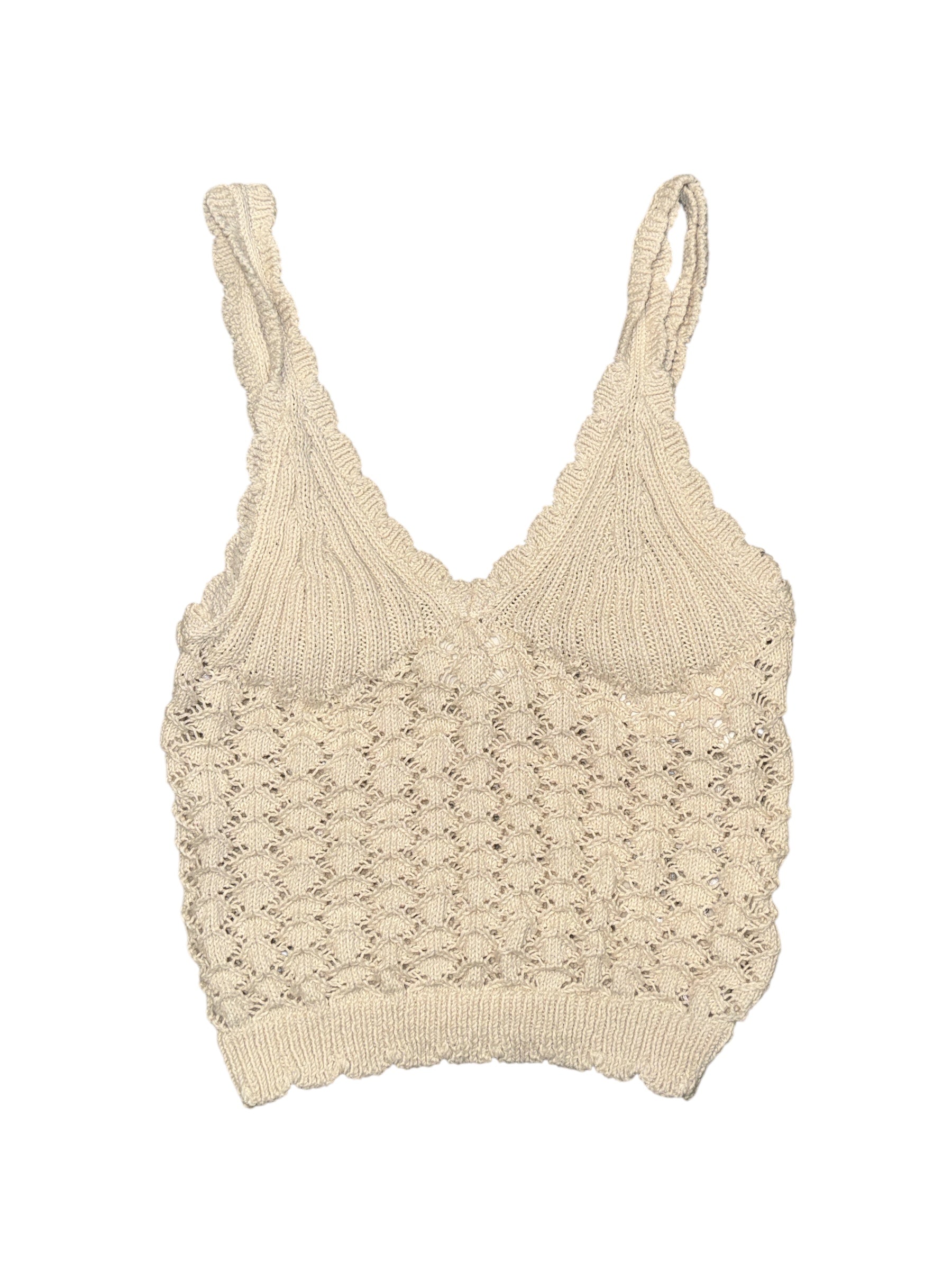 White H&m Crochet tank top, Xs