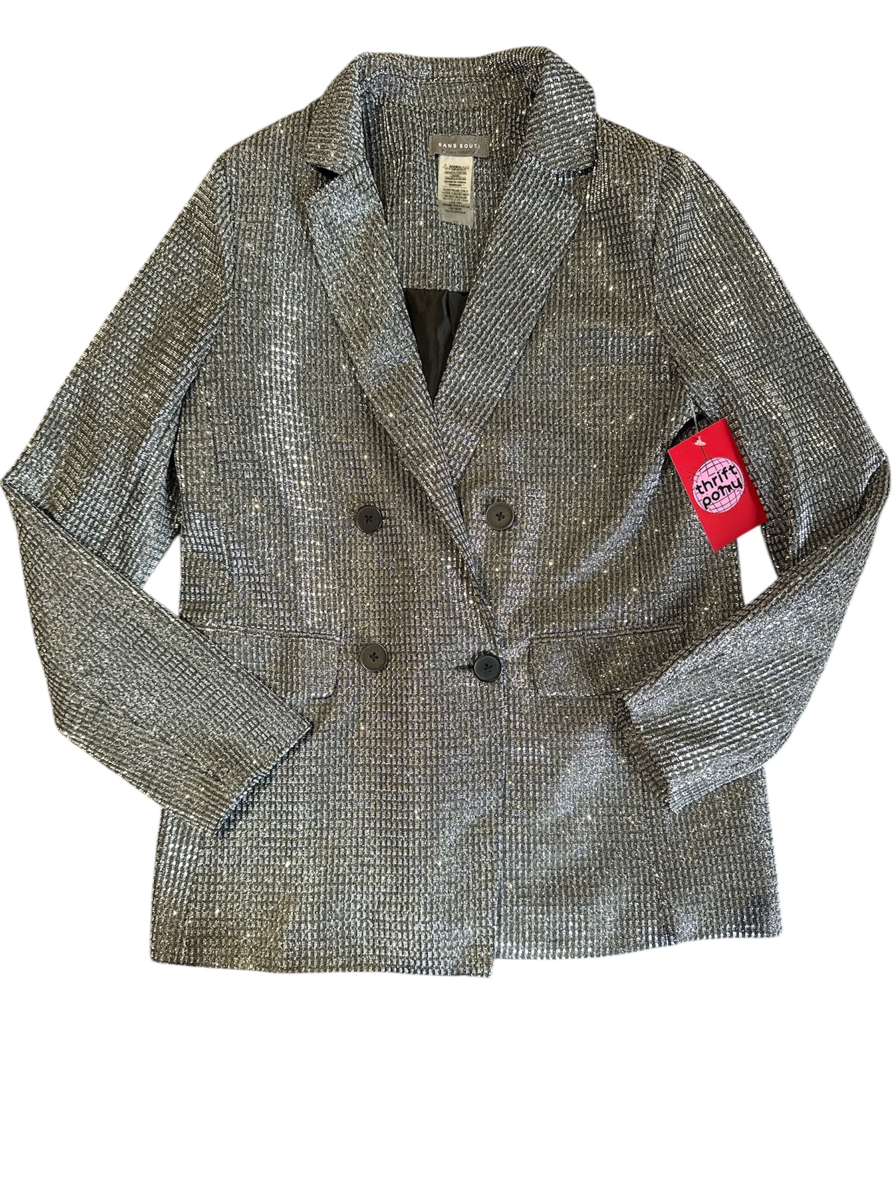 silver sans souci metallic blazer, s
