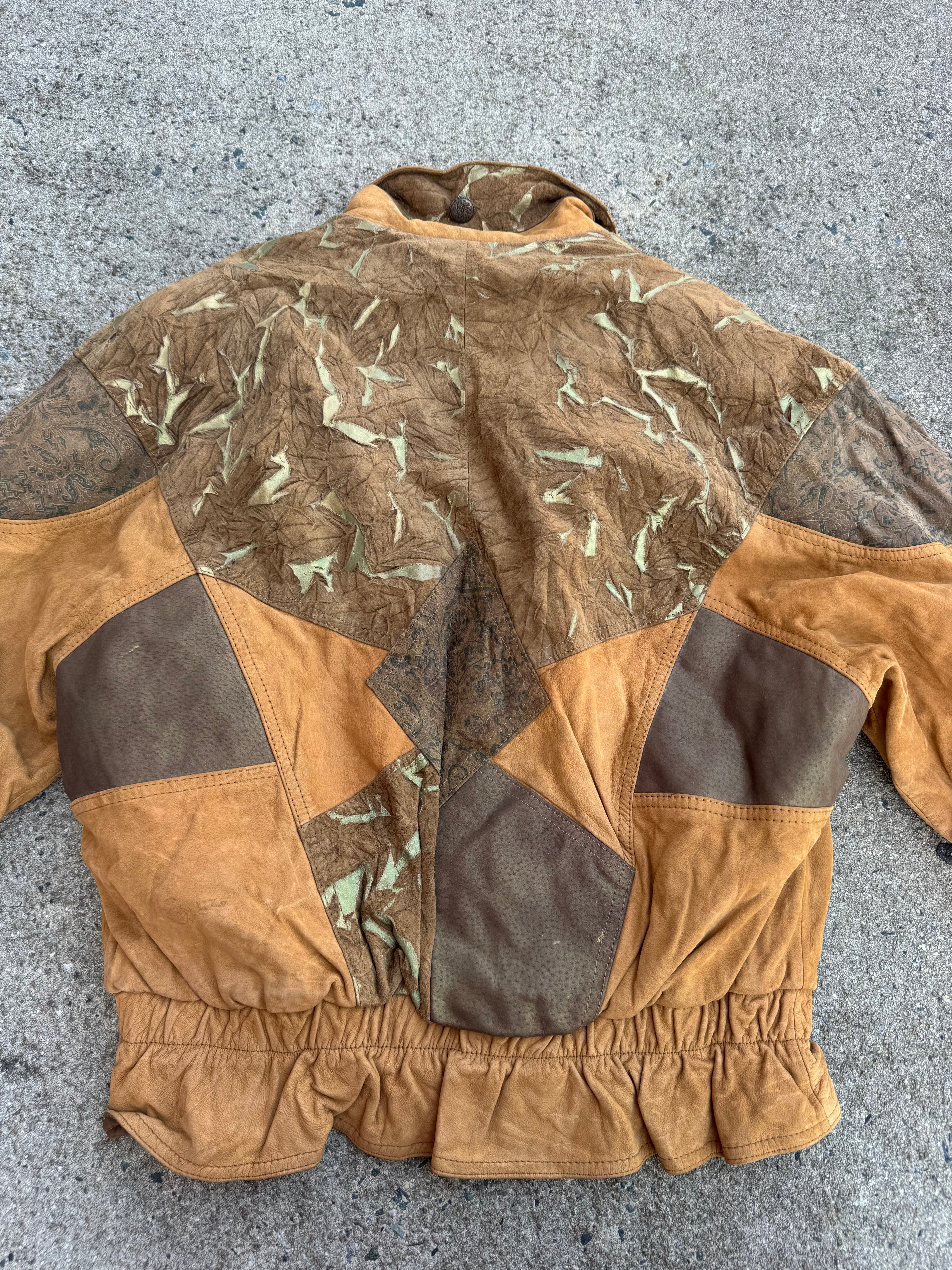 brown international outerwear 80s pilot jacket, m