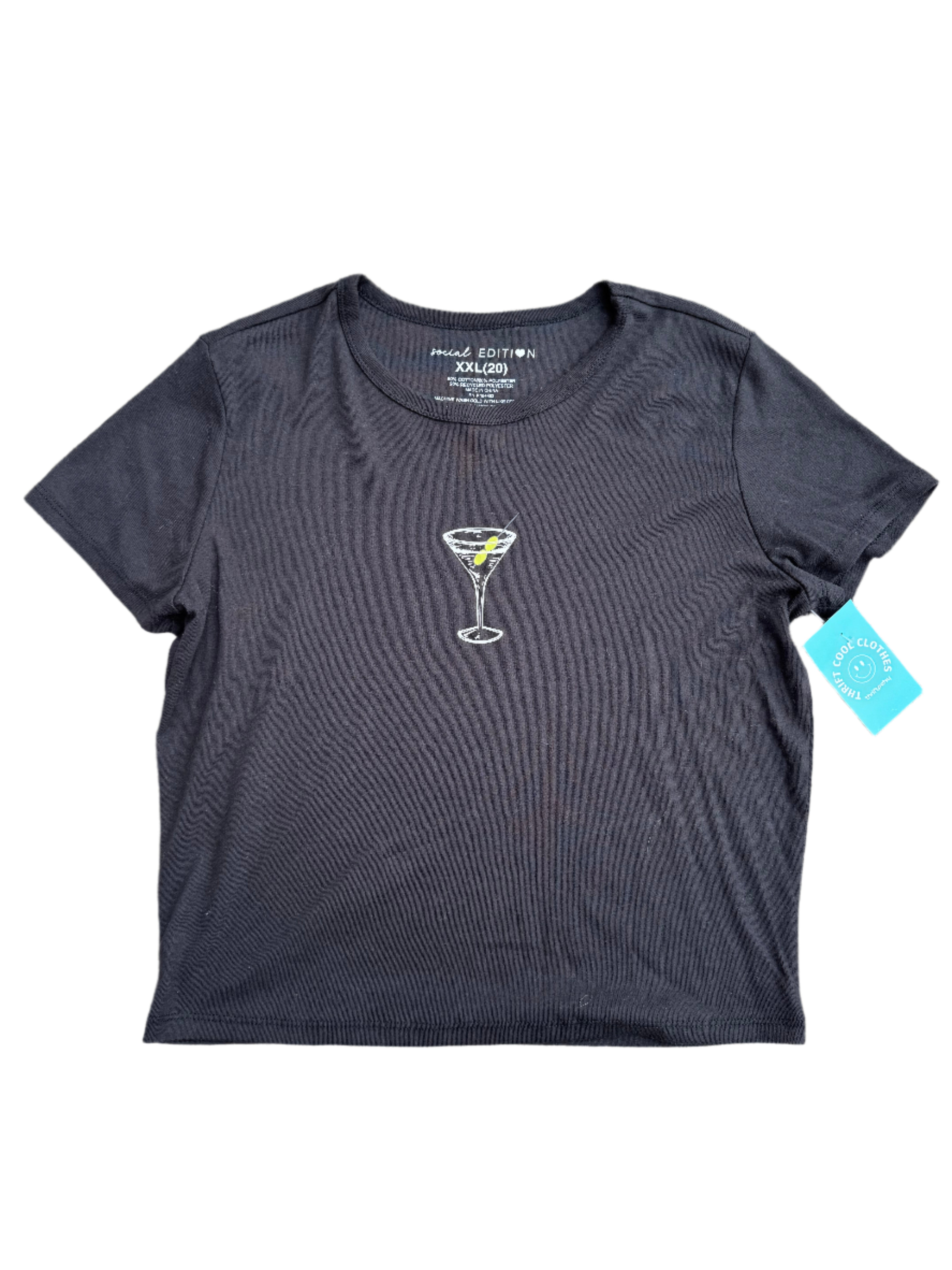 black social edition cropped tini tee, xxl