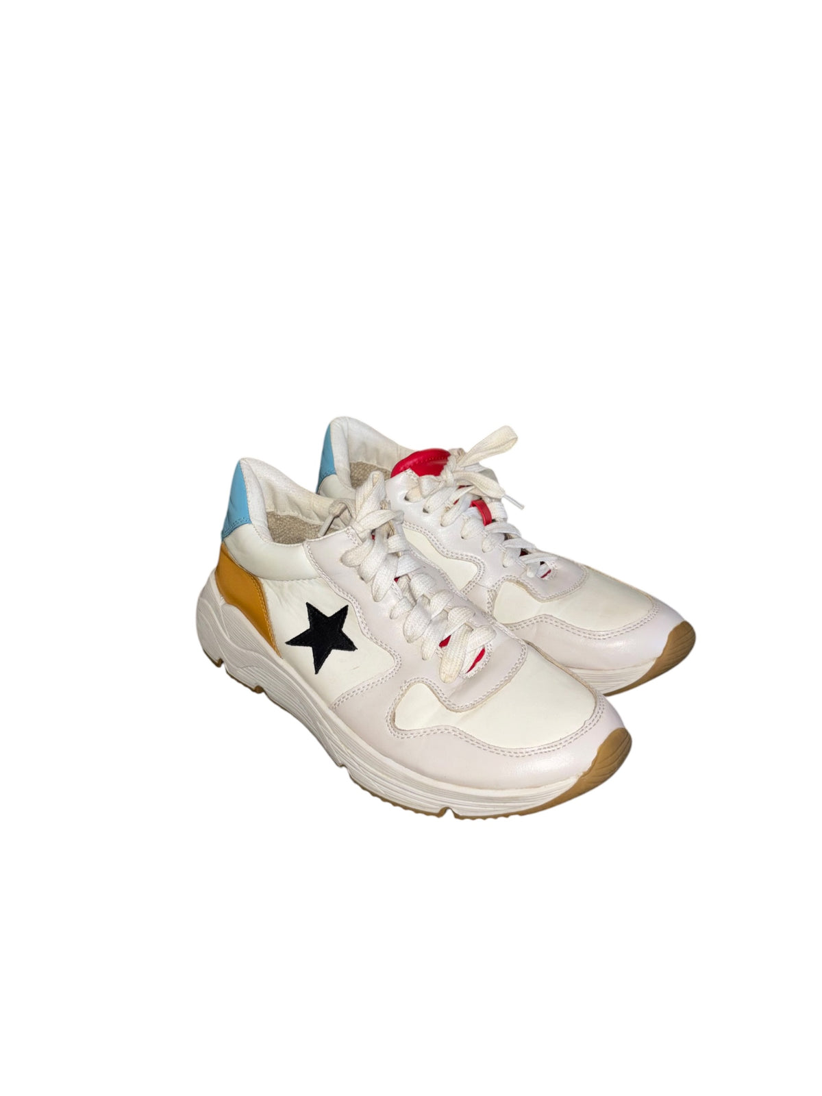 white blue red vici sneakers, 7.5