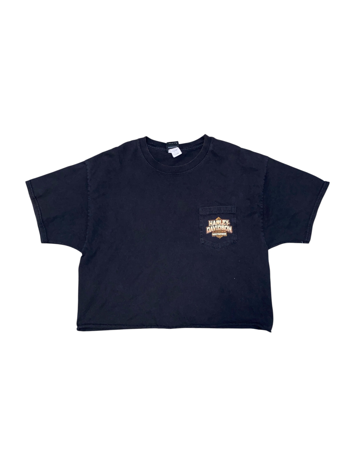 black harley davison branded crop frocket, xl