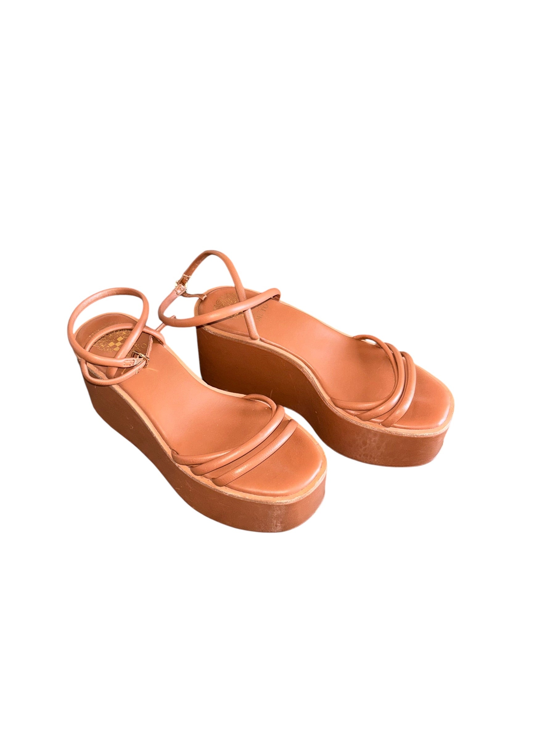 brown vince camuto platform sandals, 8.5