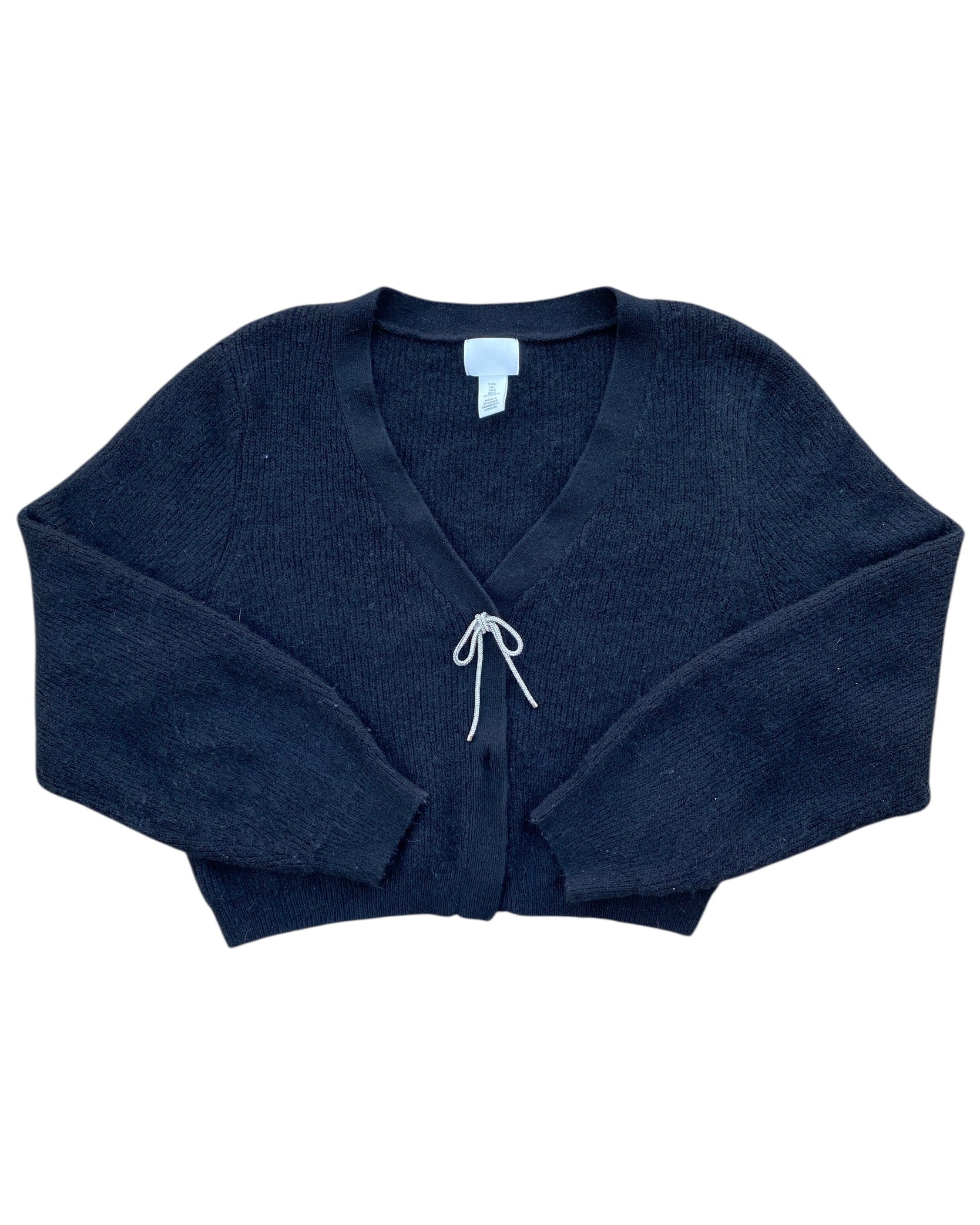 black h&m rhinestone bow cardigan, L