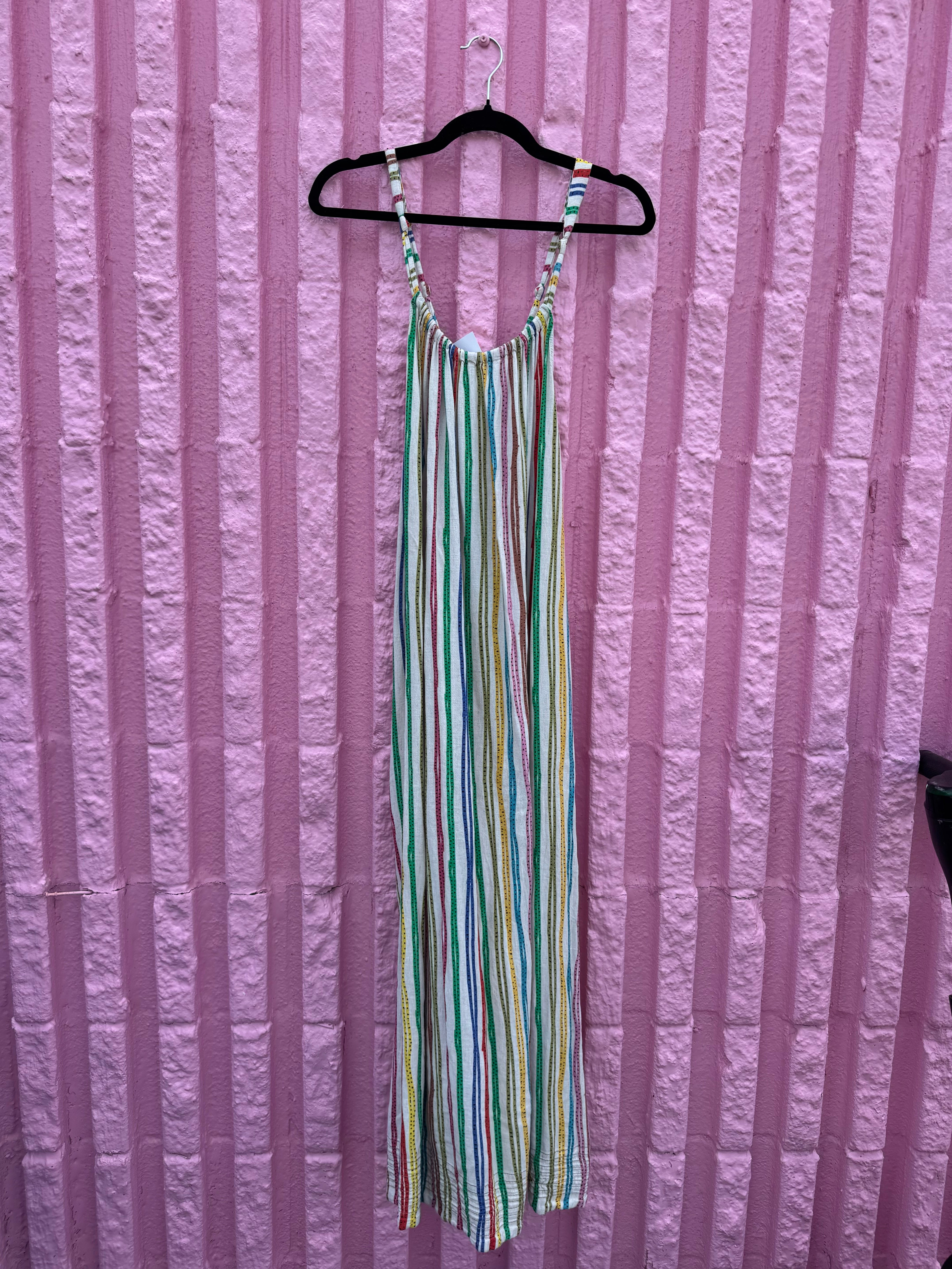 multi zara stripe pattern maxi dress, s