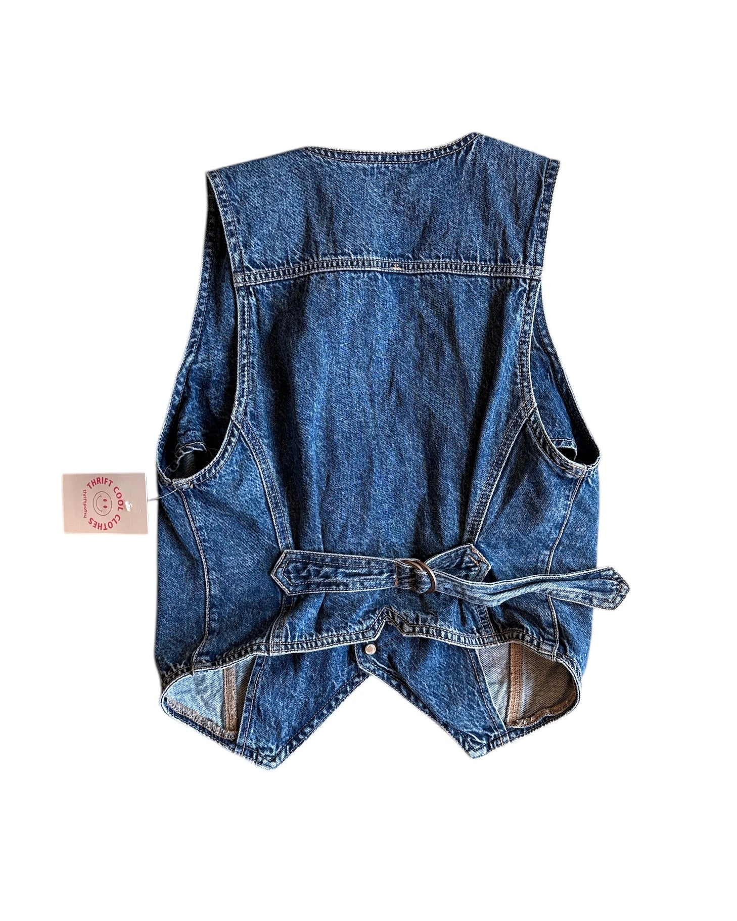 blue american eagle denim vest, m