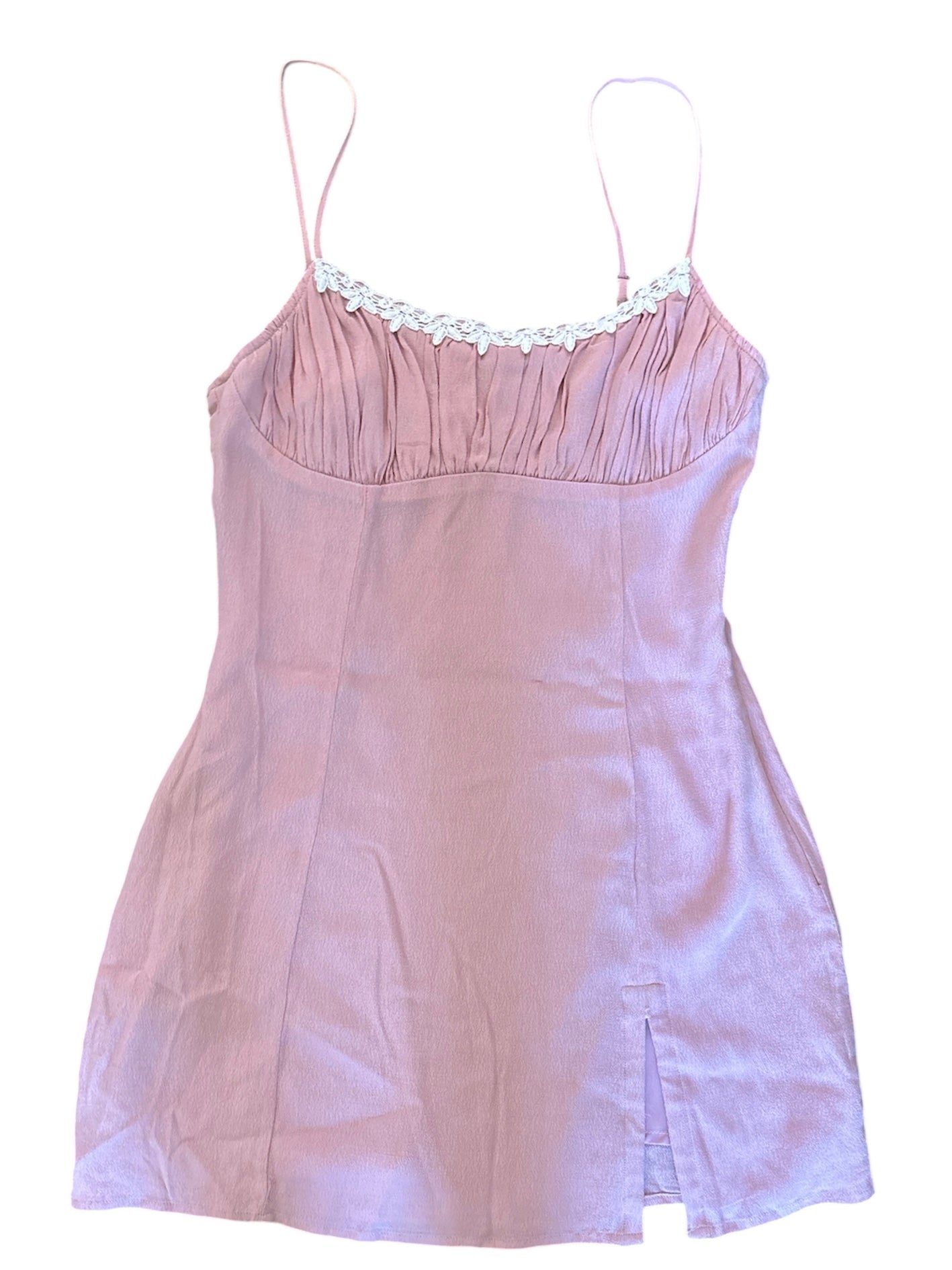 pink cotton candy la eyelet edge babydoll dress, m