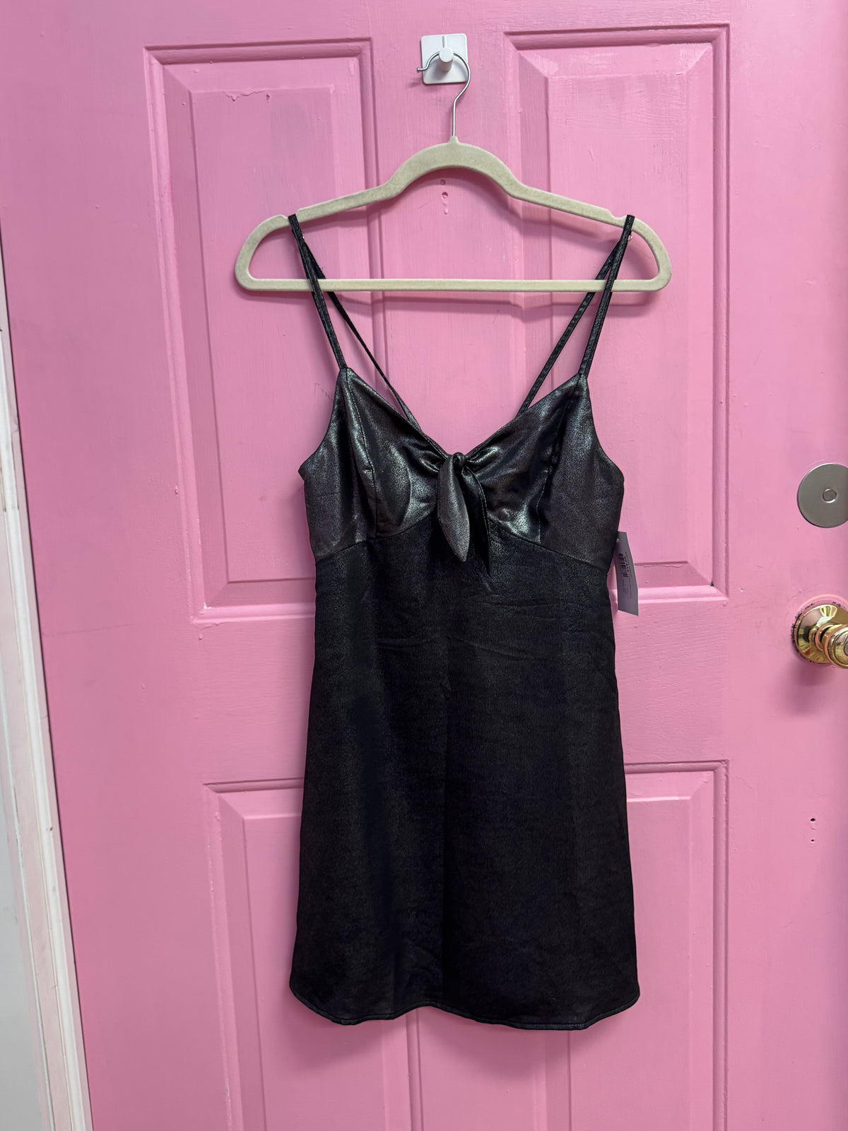 metallic top shop shiny bow dress, 4