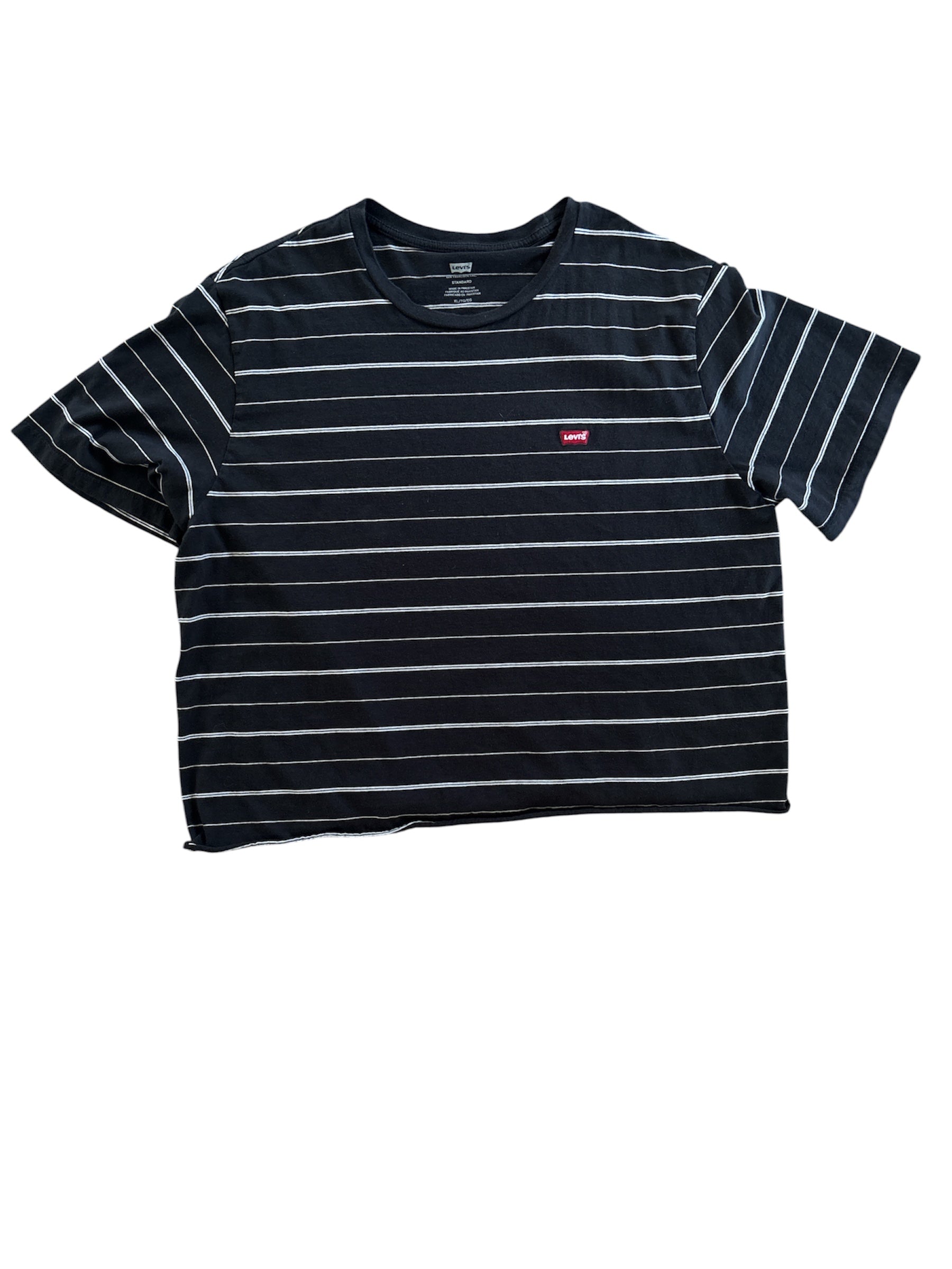 black levi striped tee, xl