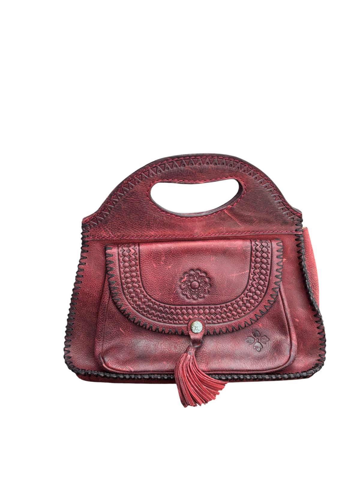 red patricia nash leather purse