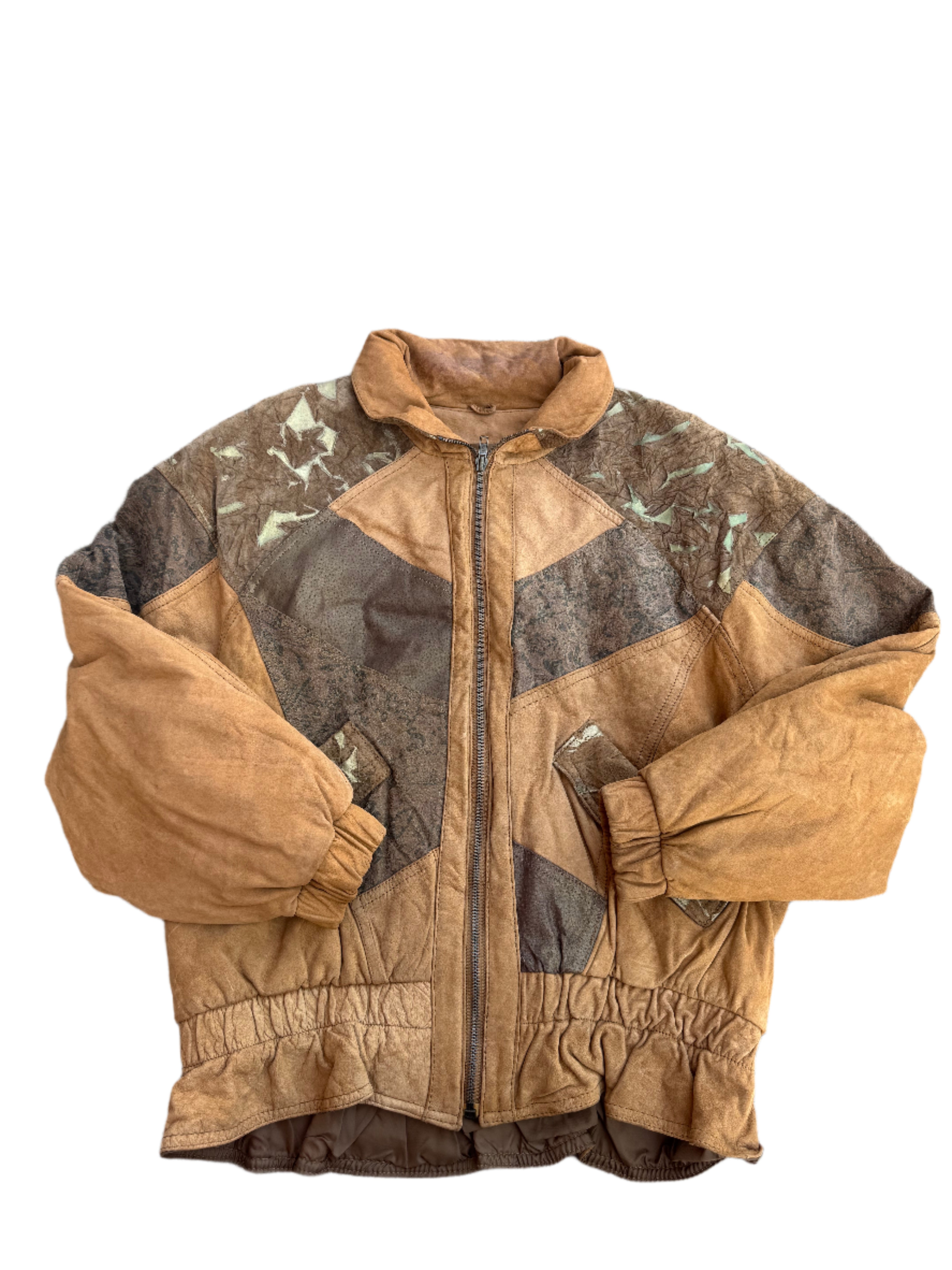 brown international outerwear 80s pilot jacket, m