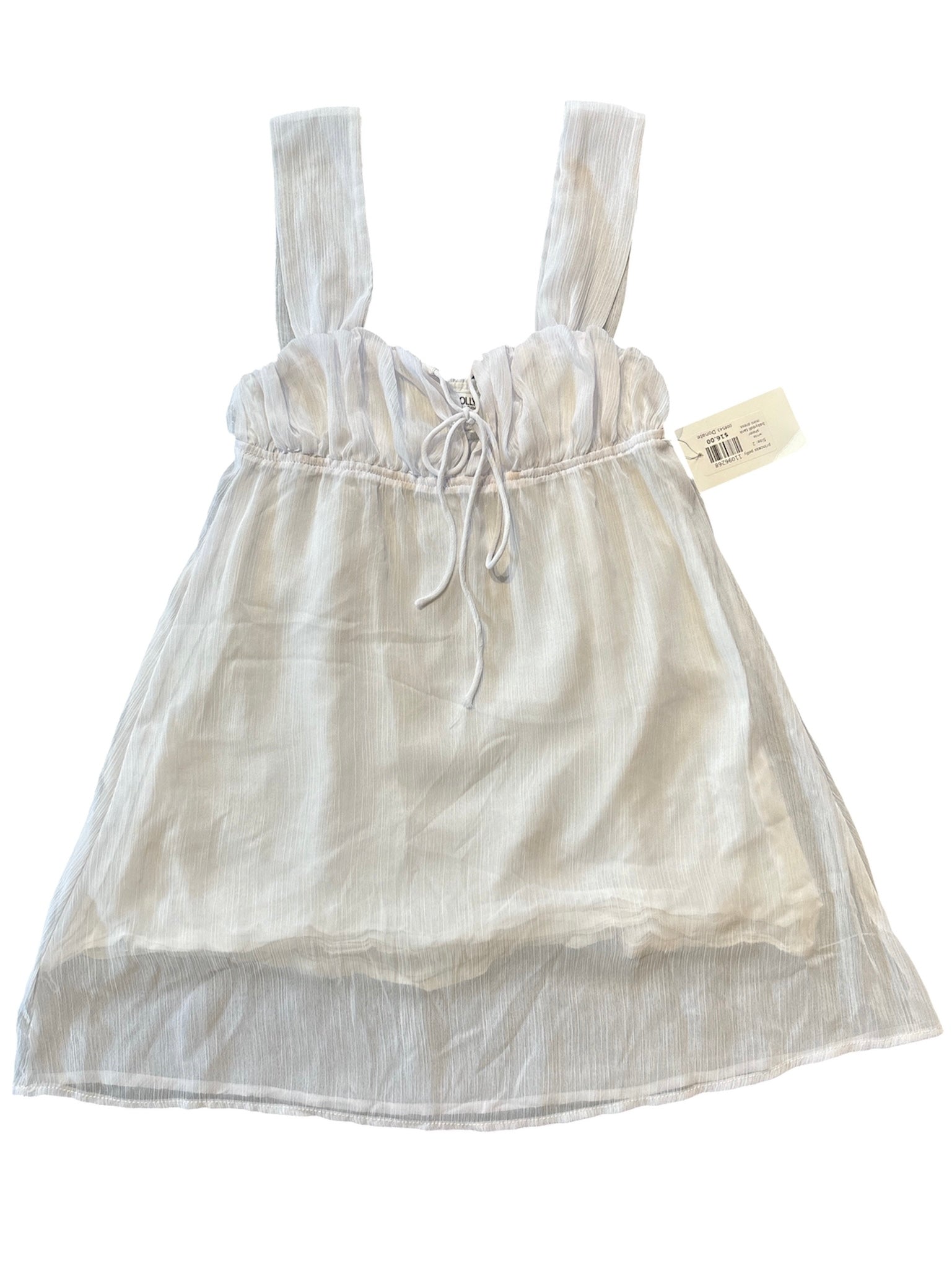 white princess polly sheer babydoll tank mini dress, 2