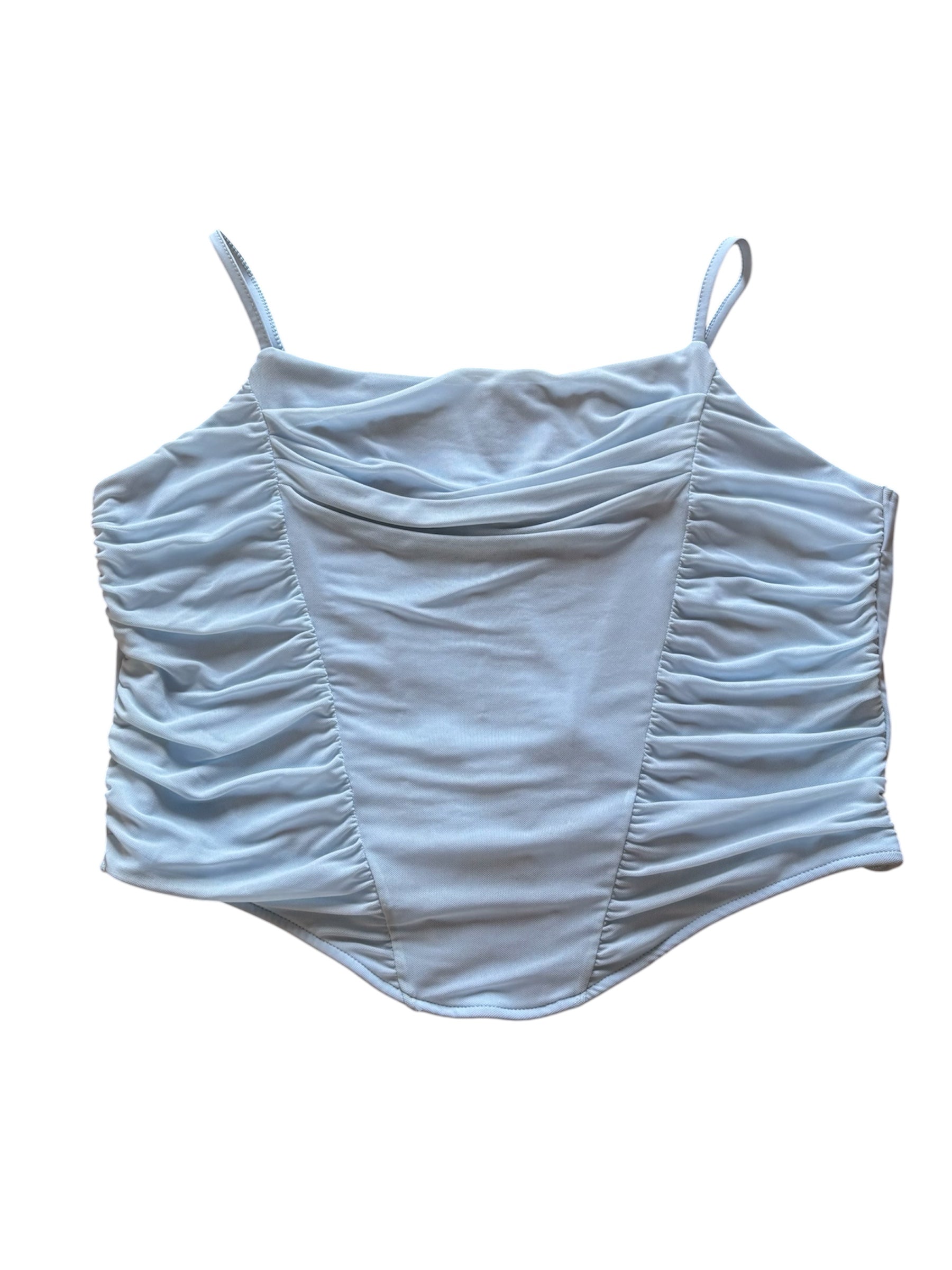 blue adreamly ruched tank, 2xl