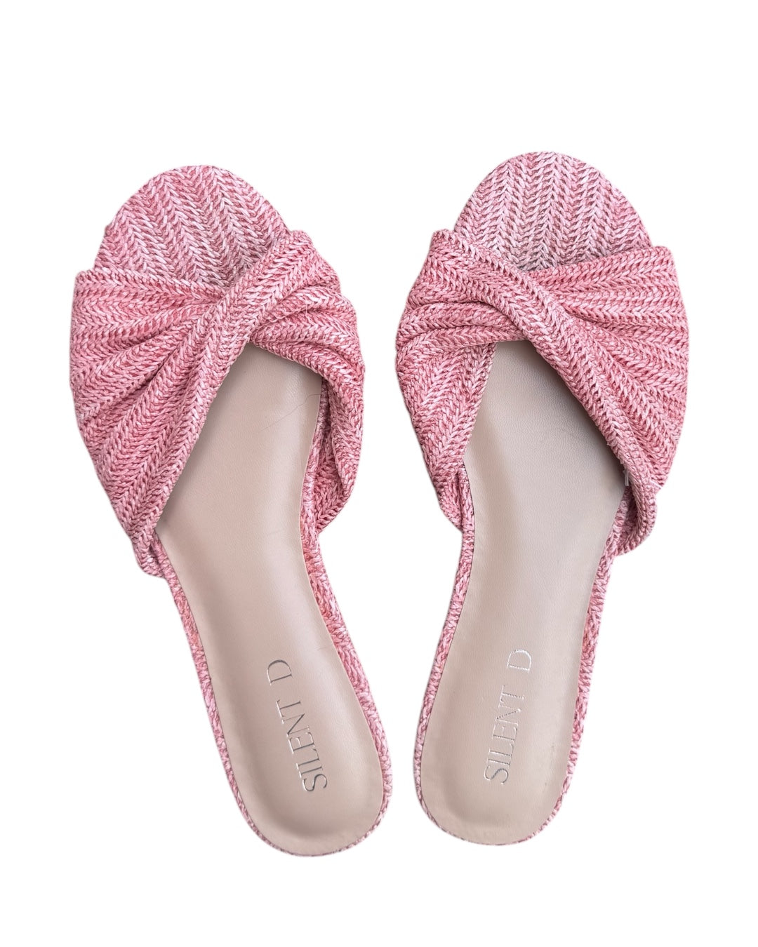 Pink Silent D Woven slip on sandals, 41