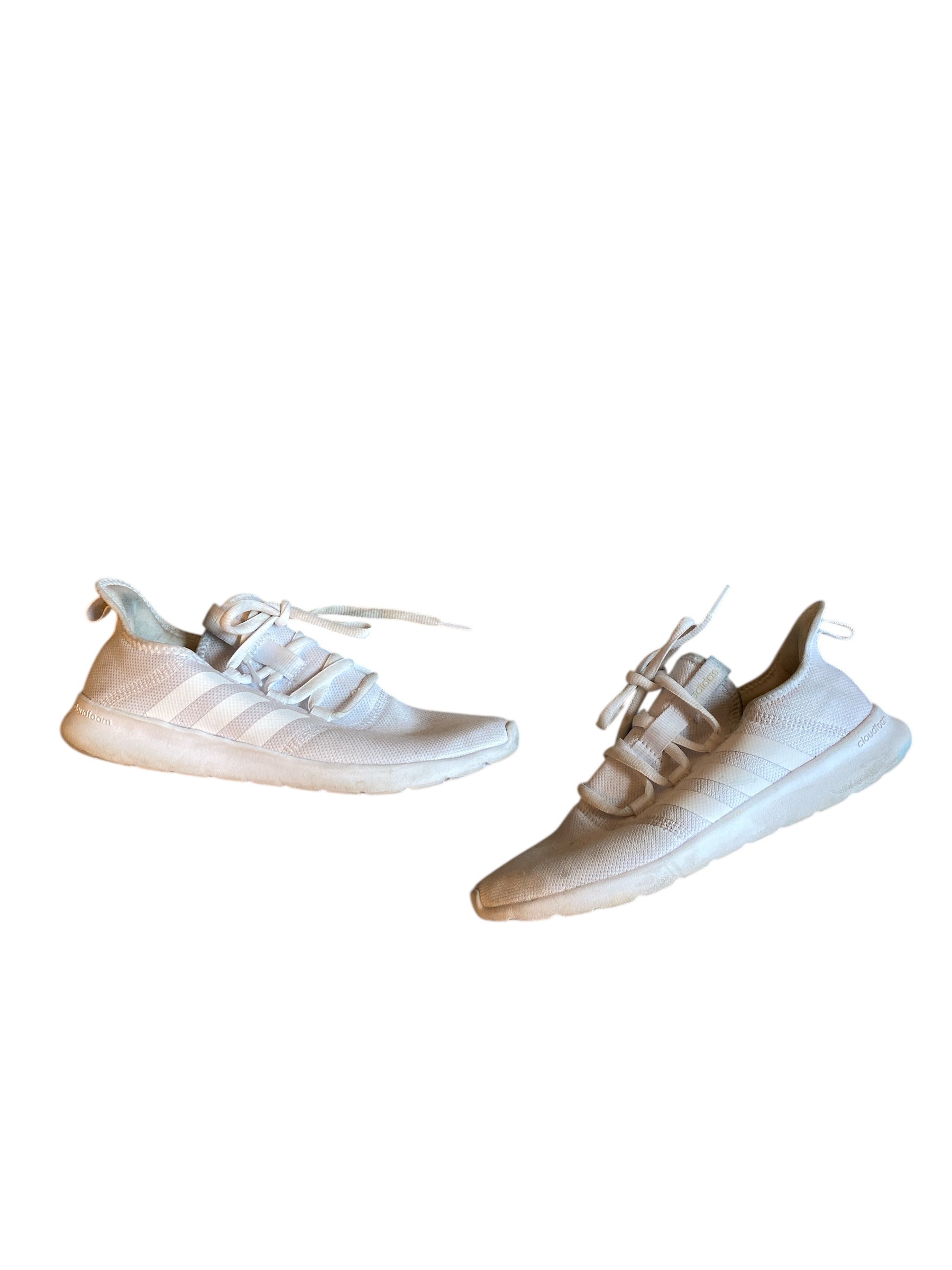 white adidas sneakers, 9.5