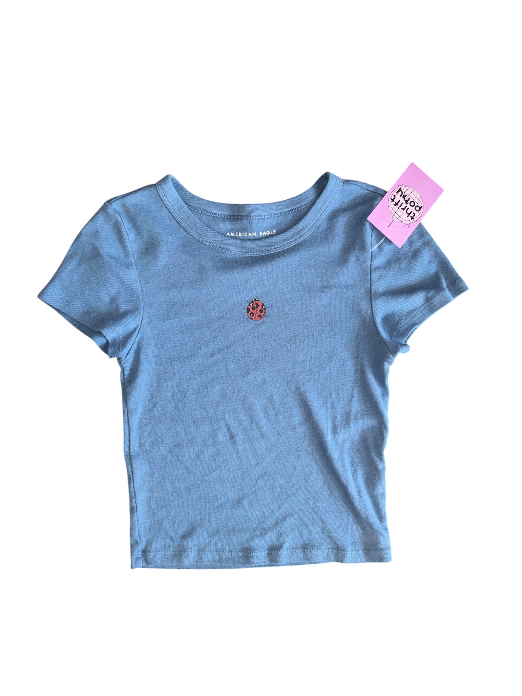 Blue American eagle Ladybug tee, S